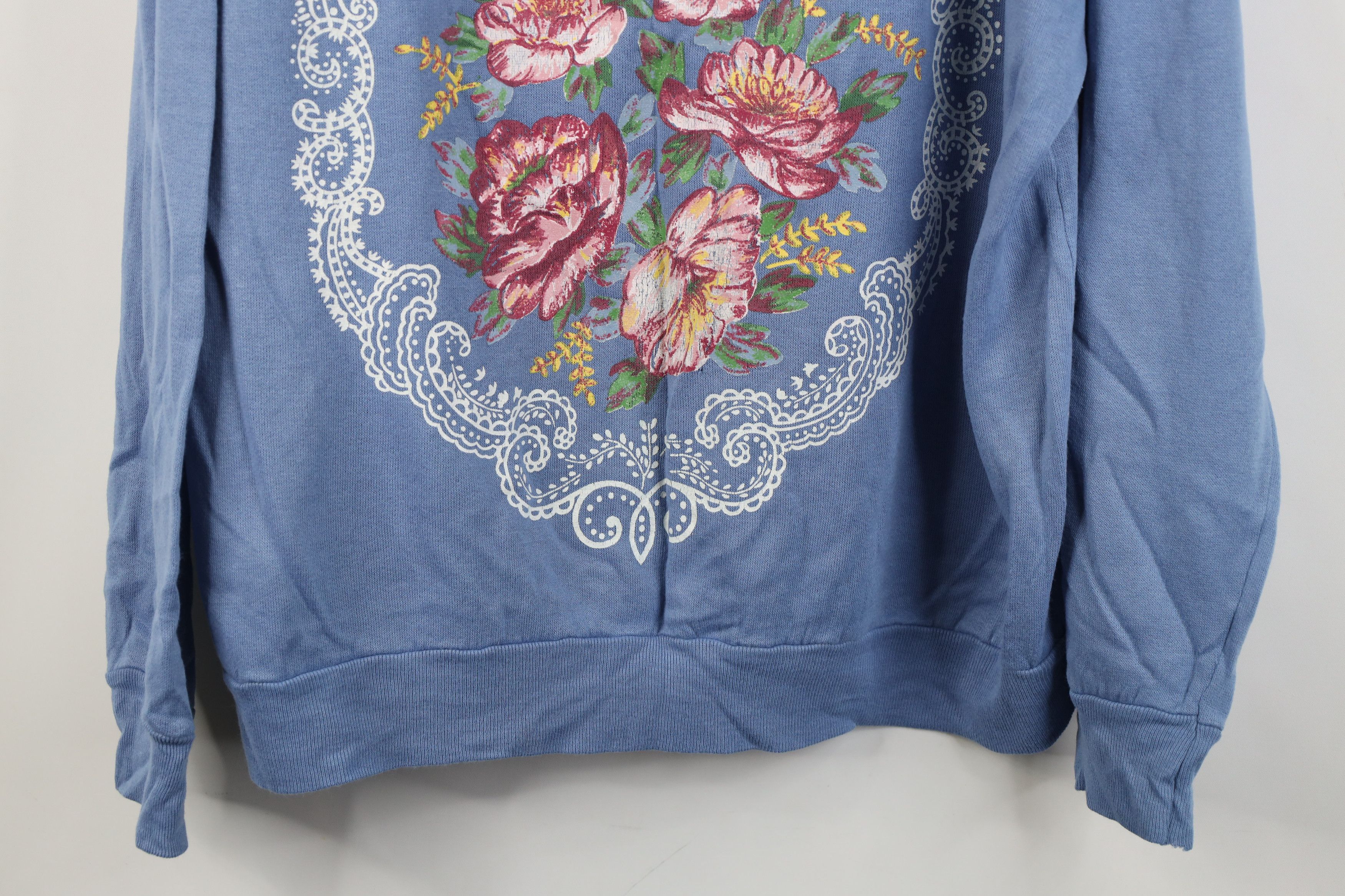 Vintage Vintage 90s Country Primitive Floral Collared Sweatshirt Size XXL / US 16-18 / IT 52-54 - 3 Thumbnail