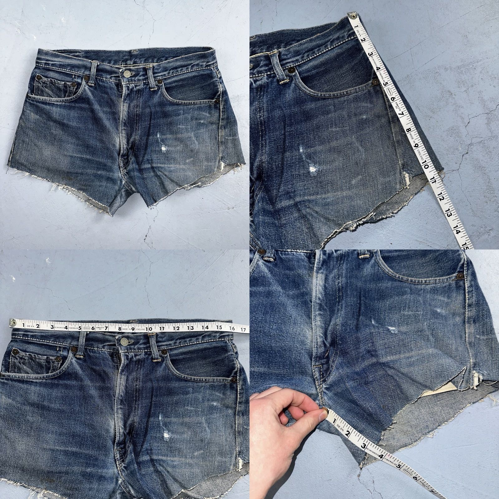 Levi's VINTAGE Levi's 501XX Big E Redline Selvedge Shorts 1950s Dark Denim Size 32 Mens Blue Size US 32 / EU 48 - 8 Thumbnail