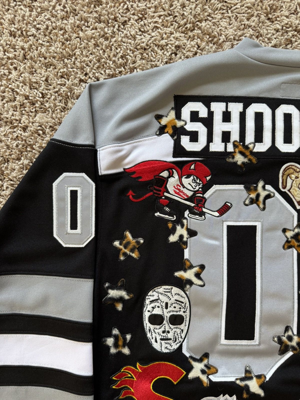 Supreme Supreme Fire & Ice Patches Hockey Jersey Black Grey Size US L / EU 52-54 / 3 - 2 Thumbnail
