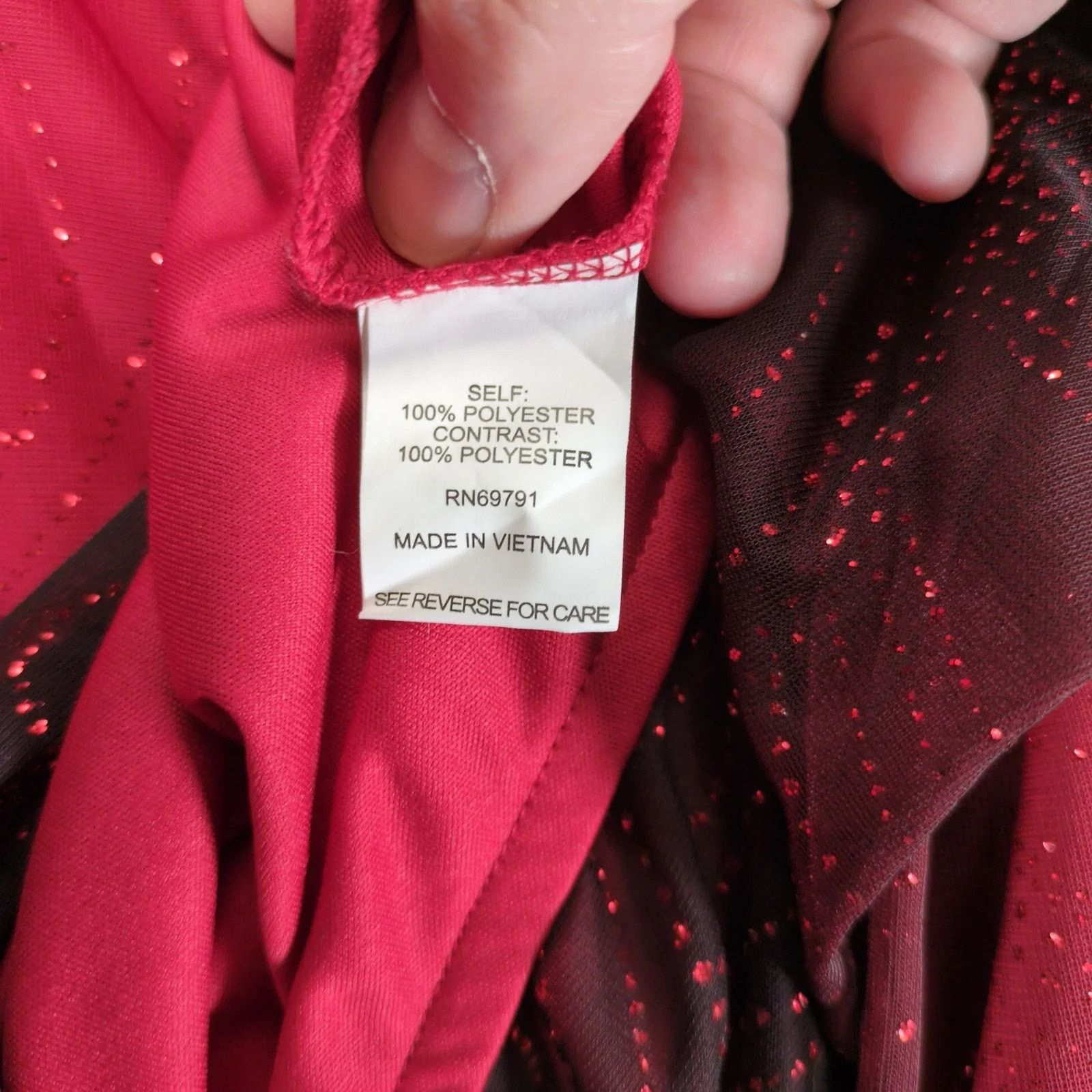 Other Sara Michelle Red Black Ombre Glitter Blouse Top Women's 2X Size XXL / US 16-18 / IT 52-54 - 4 Thumbnail