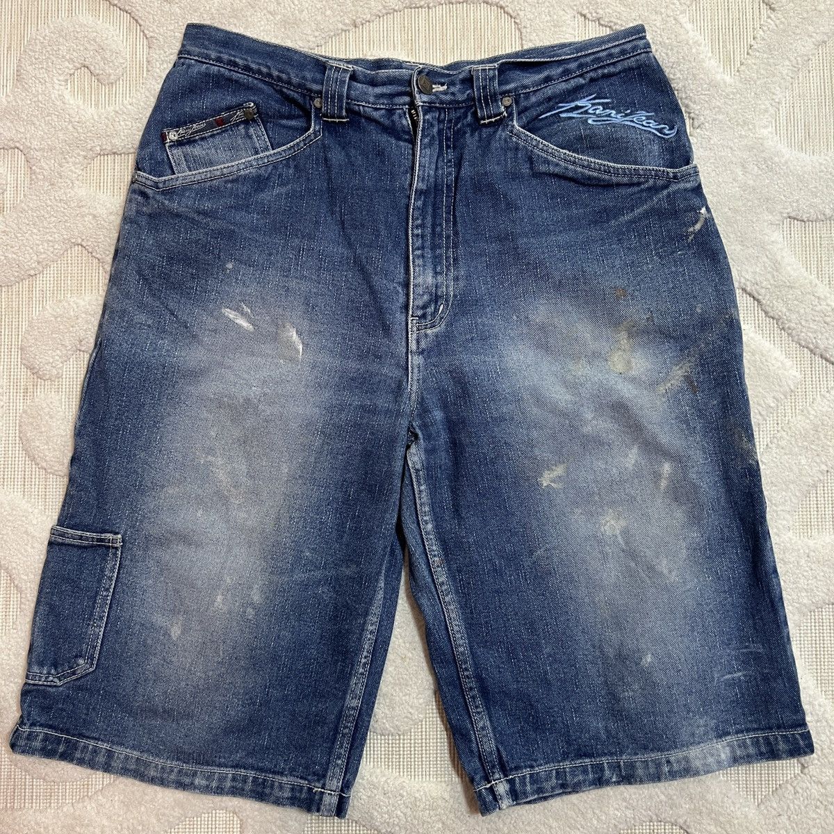 Karl Kani Crazy Vintage Y2K Karl Kani Embroidered Jean Shorts Size US 32 / EU 48 - 5 Thumbnail
