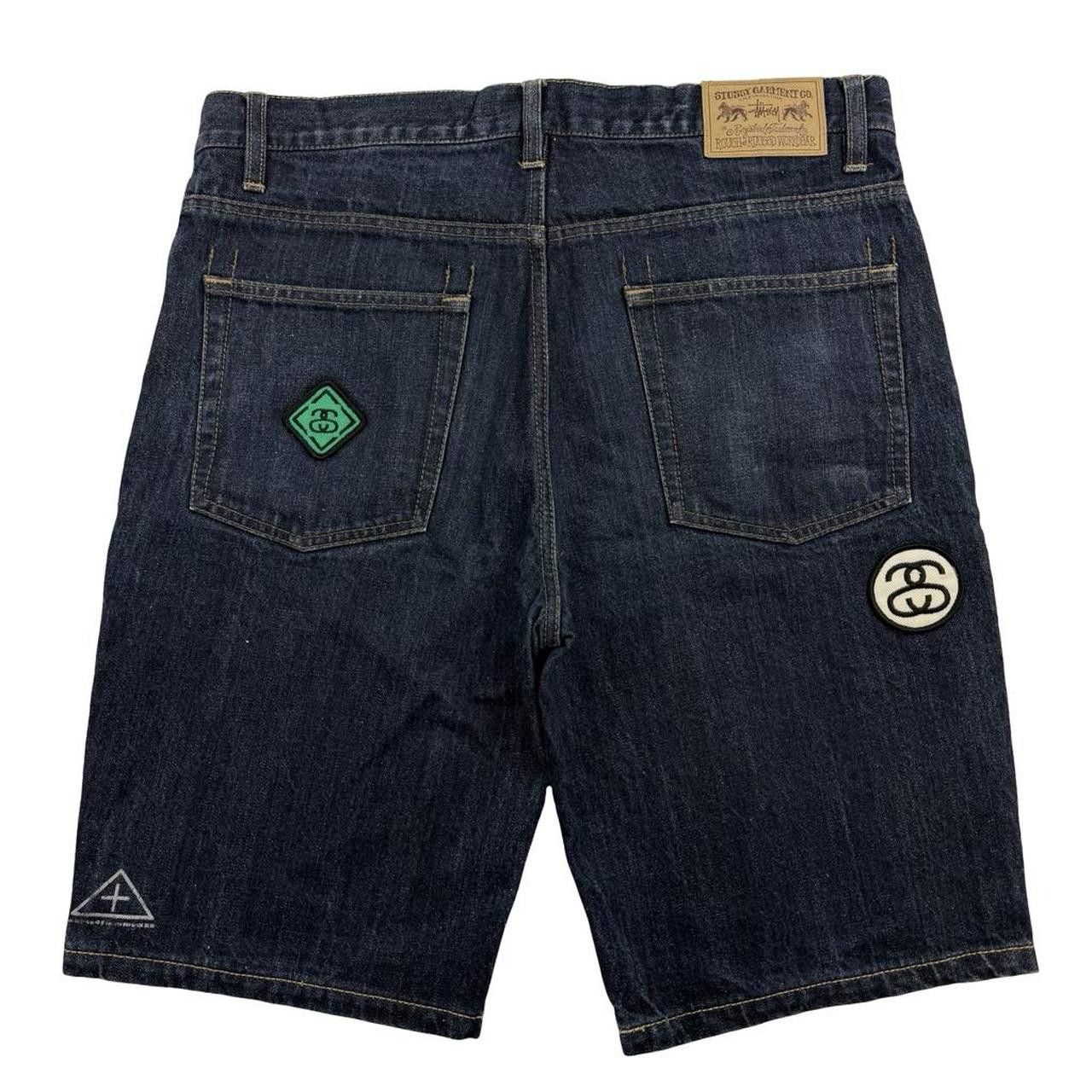 Stussy Vintage Stussy Embroidered Patch Denim Shorts Jorts Waist 35 Size US 35 - 2 Thumbnail