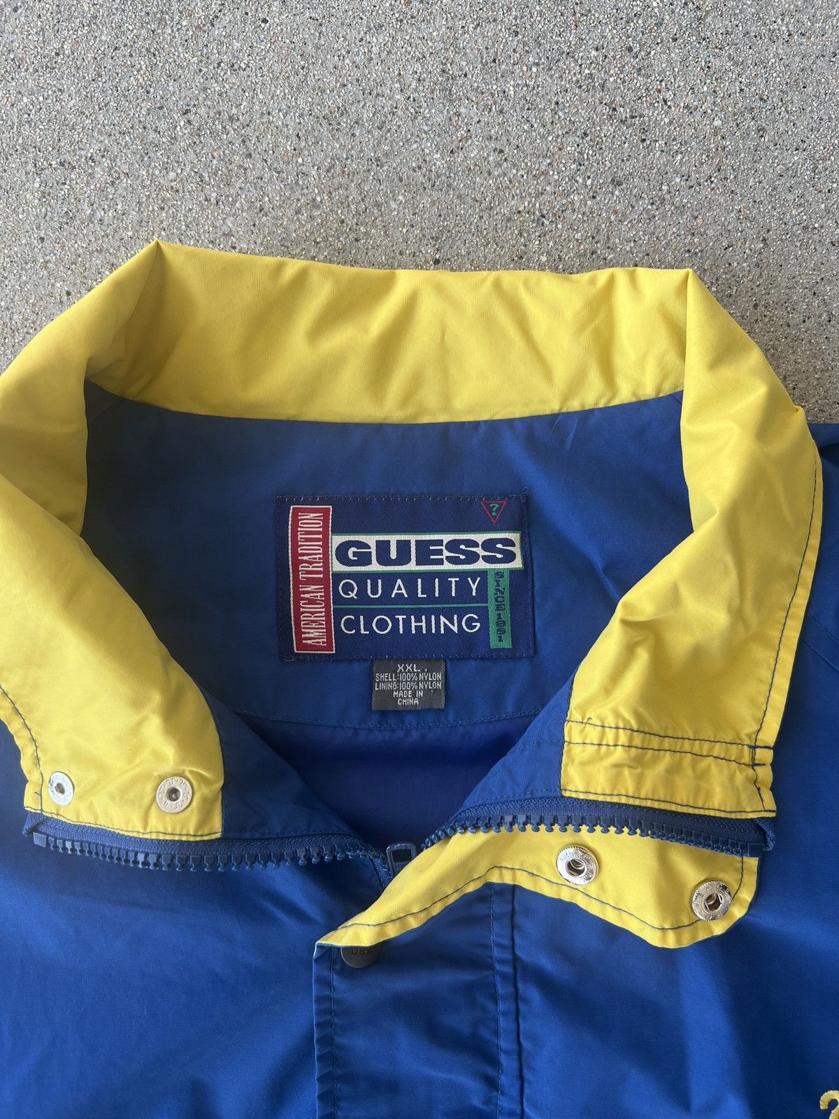 Guess × Vintage 90s Guess USA Blue/Yellow “American Tradition” Windbreaker Size US L / EU 52-54 / 3 - 3 Thumbnail