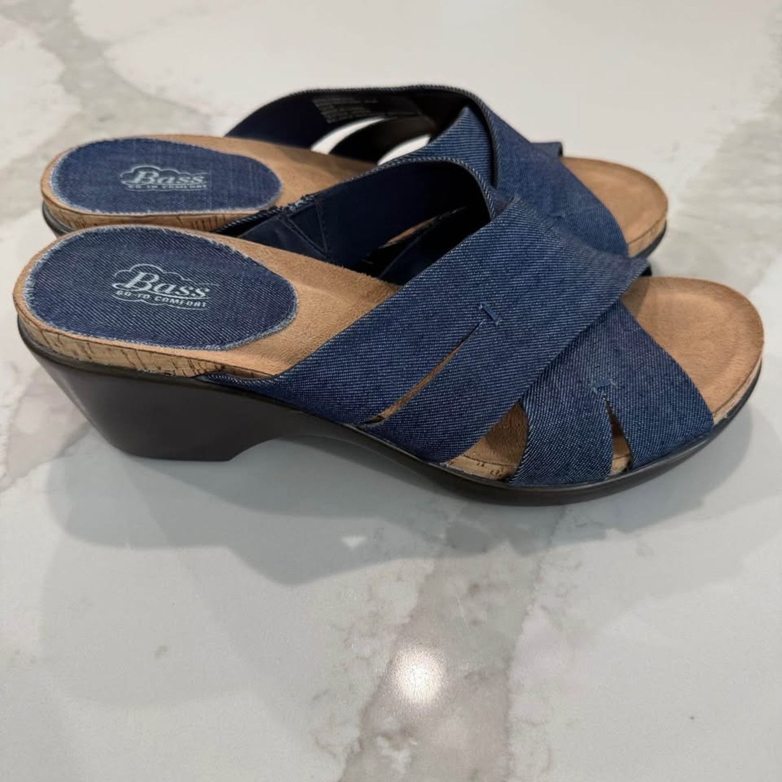 G.H. Bass & Co. G.H. Bass & Co. MaryAnn Denim Wedge Sandal Womens 8.5M Size US 8.5 / IT 38.5 - 2 Thumbnail