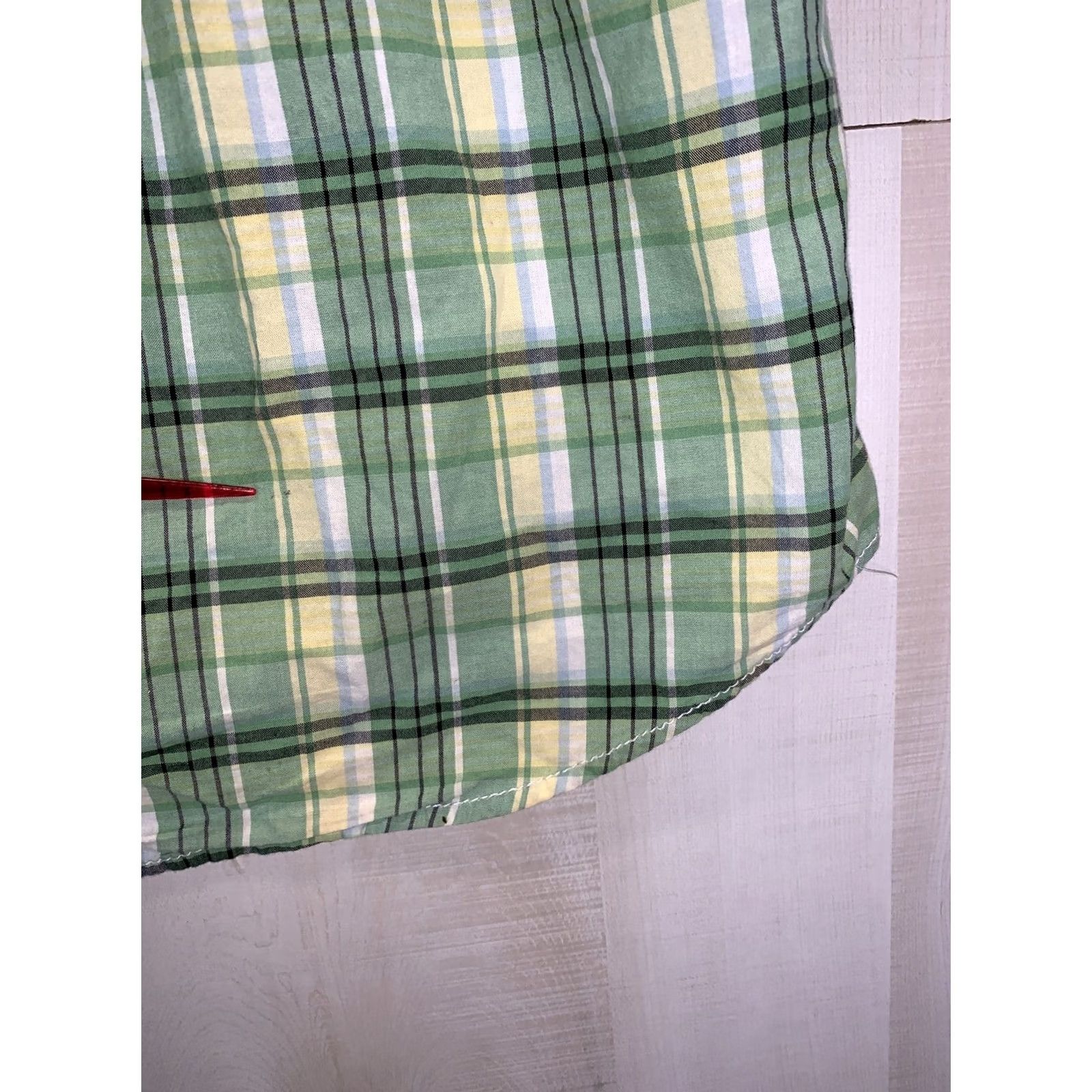 Tommy Hilfiger VINTAGE Tommy Hilfiger Men’s L Green Plaid Short Sleeve Button-Down Shirt-4108 Size US L / EU 52-54 / 3 - 6 Thumbnail