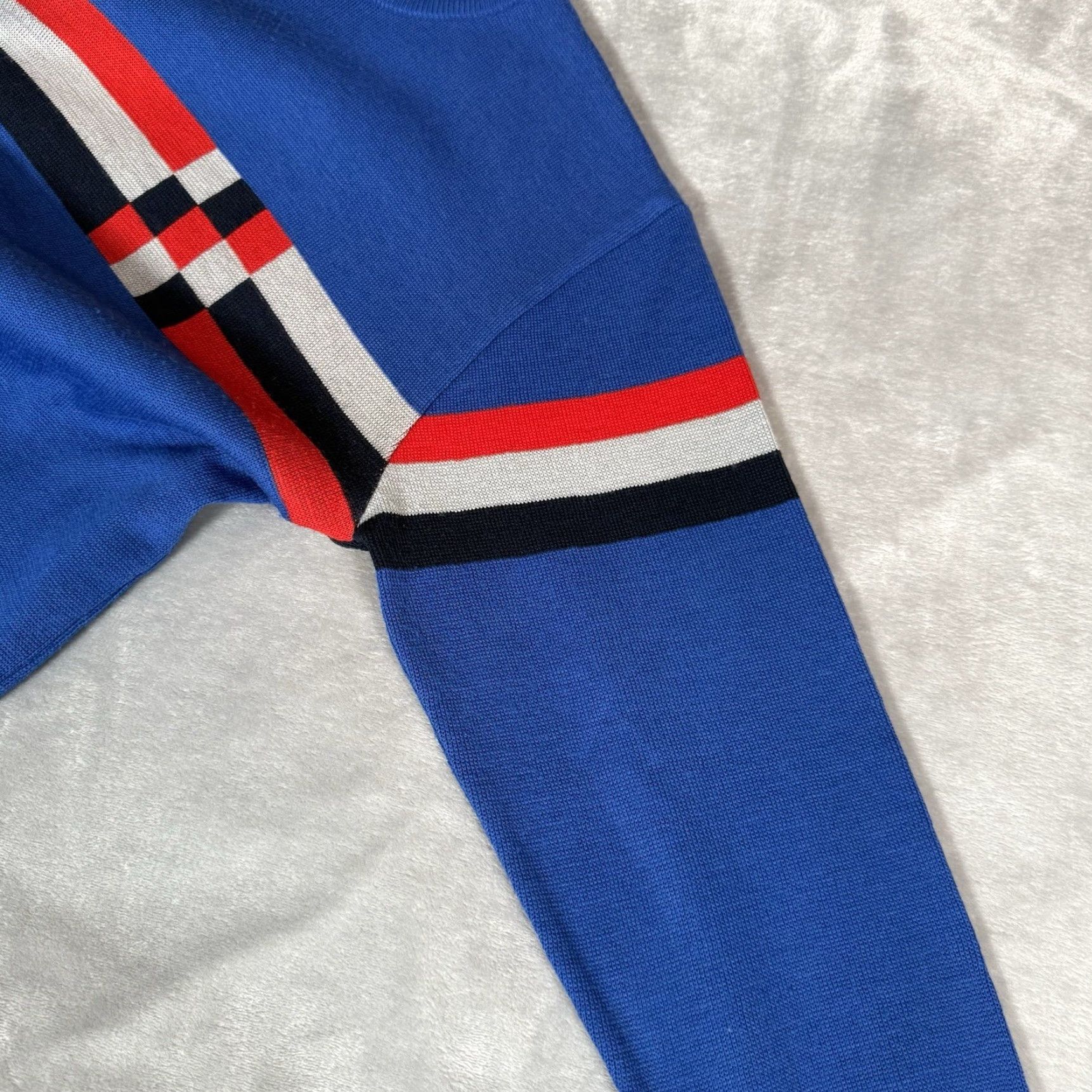 Vintage VINTAGE Hermans Striped Crewneck Sweater Mens Slim L Blue 90s Size US L / EU 52-54 / 3 - 3 Thumbnail