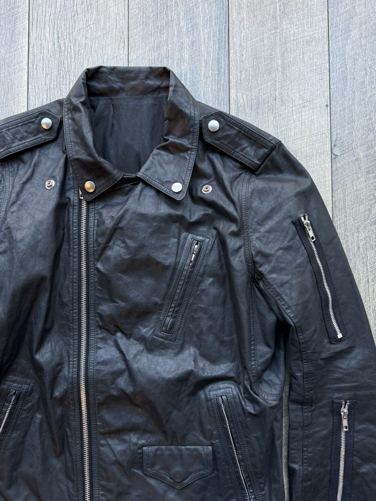 Rick Owens Drkshdw Rick Owens SS16 “Cyclops” zipper stooges leather jacket - 42 Size US M / EU 48-50 / 2 - 4 Thumbnail