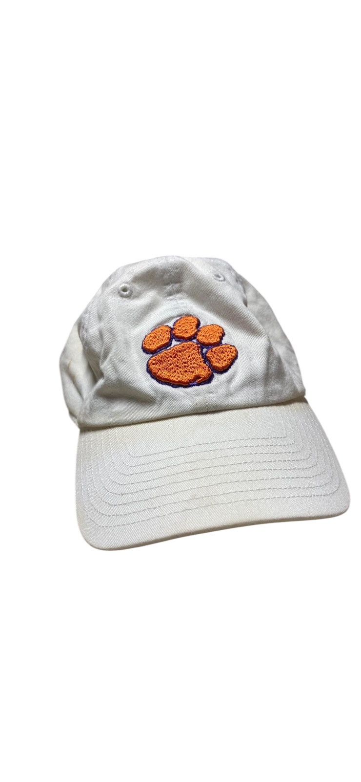 NCAA Vintage Clemson Tigers Orange Paw White Dad Hat Size ONE SIZE - 3 Thumbnail