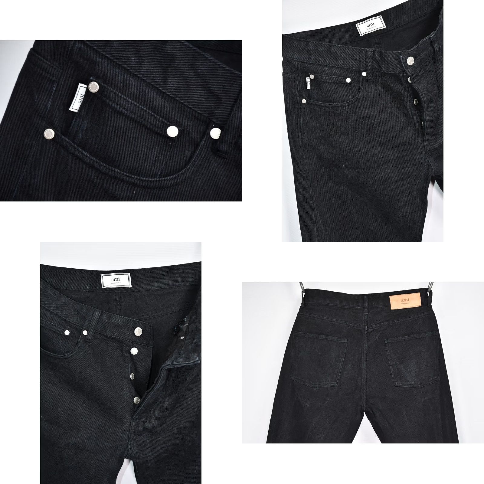 Vintage AMI Alexandre Mattiussi Men Jeans W33 Black Cotton Denim 5-Pocket Straight Regular Size XS-? (invalid) Size US 33 - 8 Thumbnail