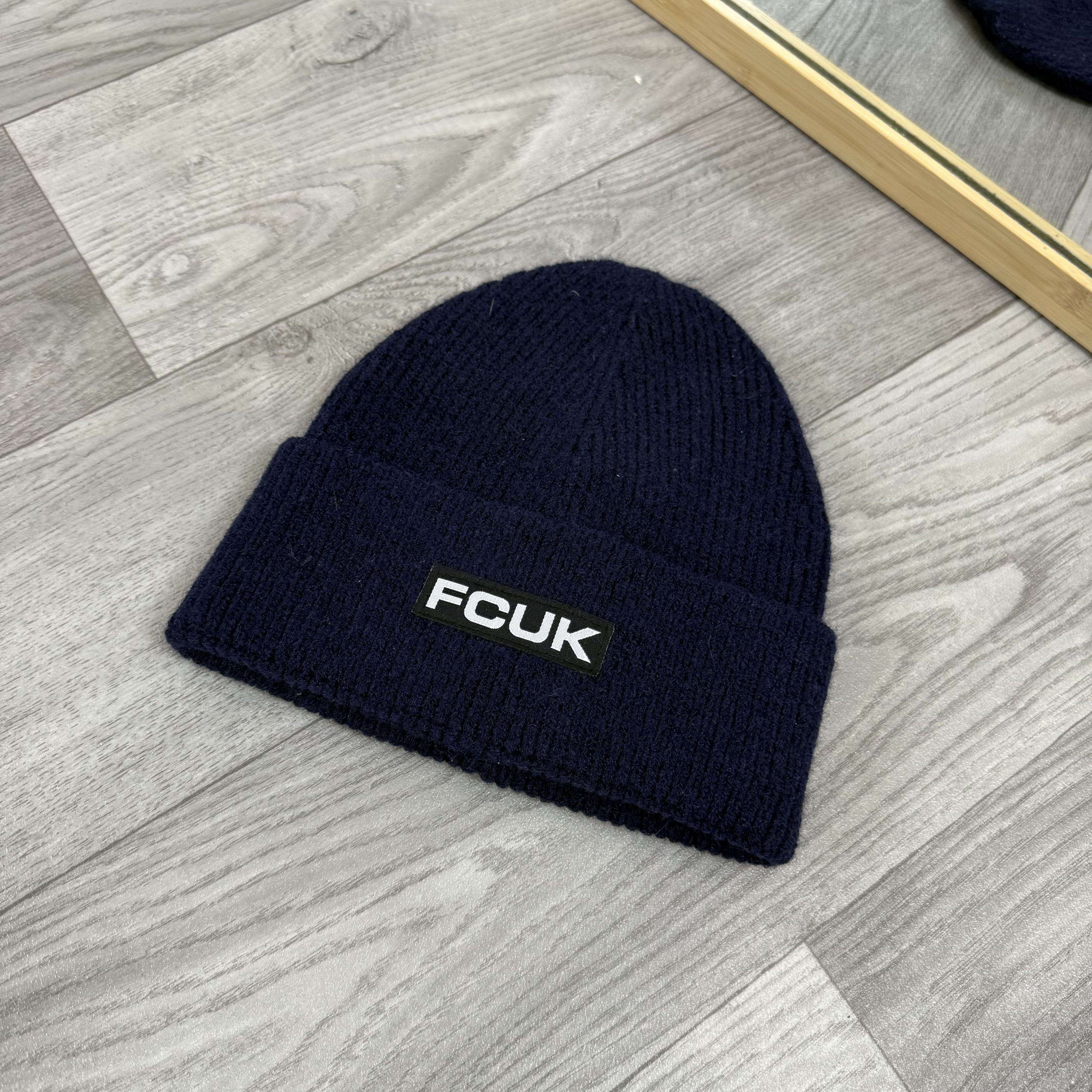 FCUK FCUK French Connection Blue Beanie Winter Hat Size ONE SIZE - 4 Thumbnail