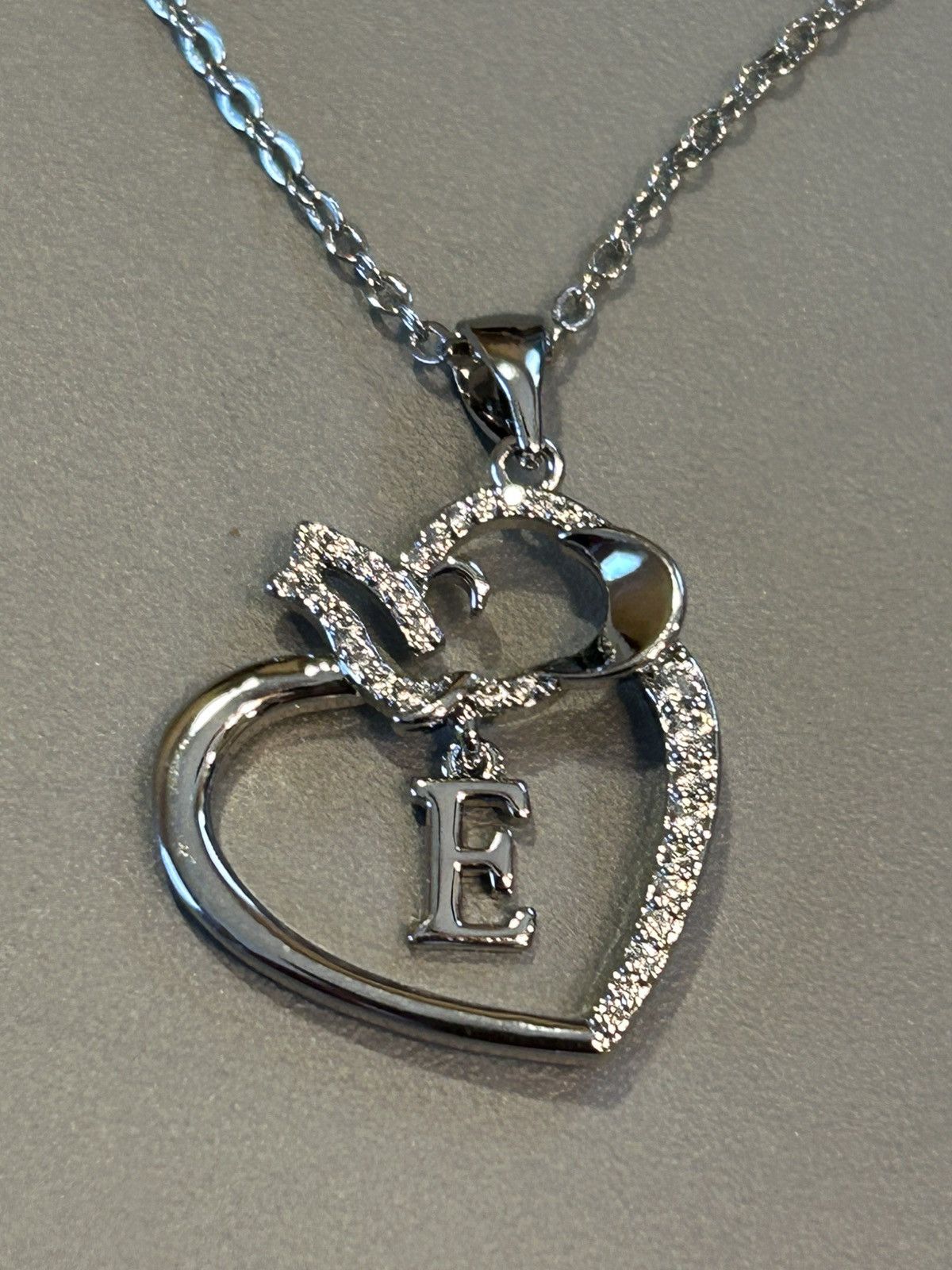 Other Silver Elephant Letter “E” Pendant Necklace Crystal Emb… Size ONE SIZE - 1 Thumbnail