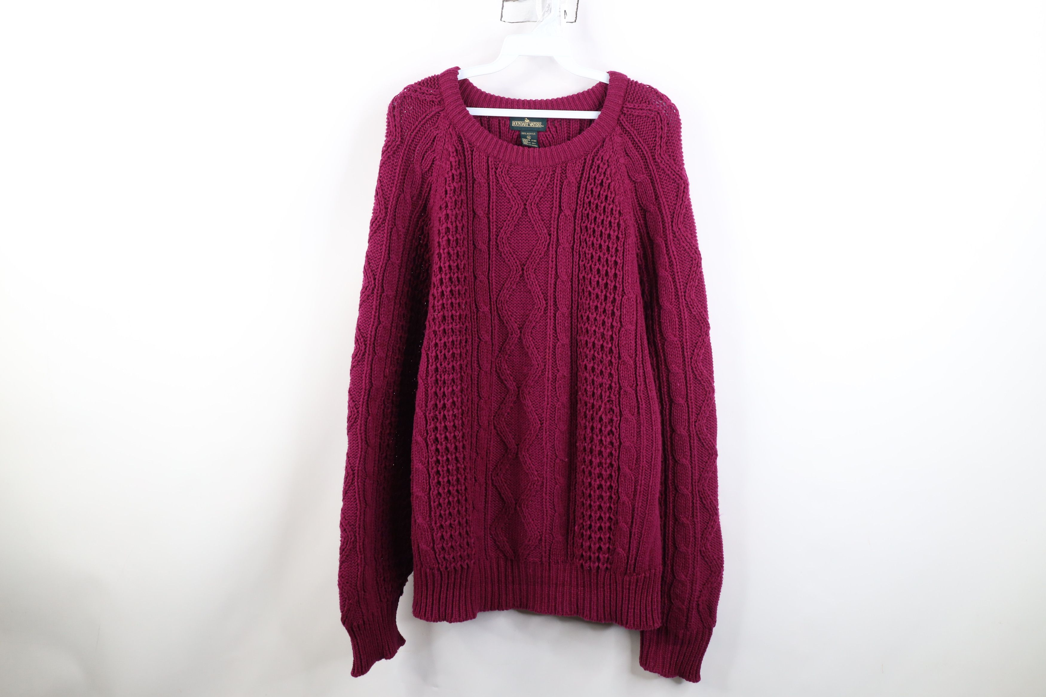 Vintage Vintage 90s Streetwear Cable Knit Fisherman Sweater Purple Size XL / US 12-14 / IT 48-50 - 1 Thumbnail