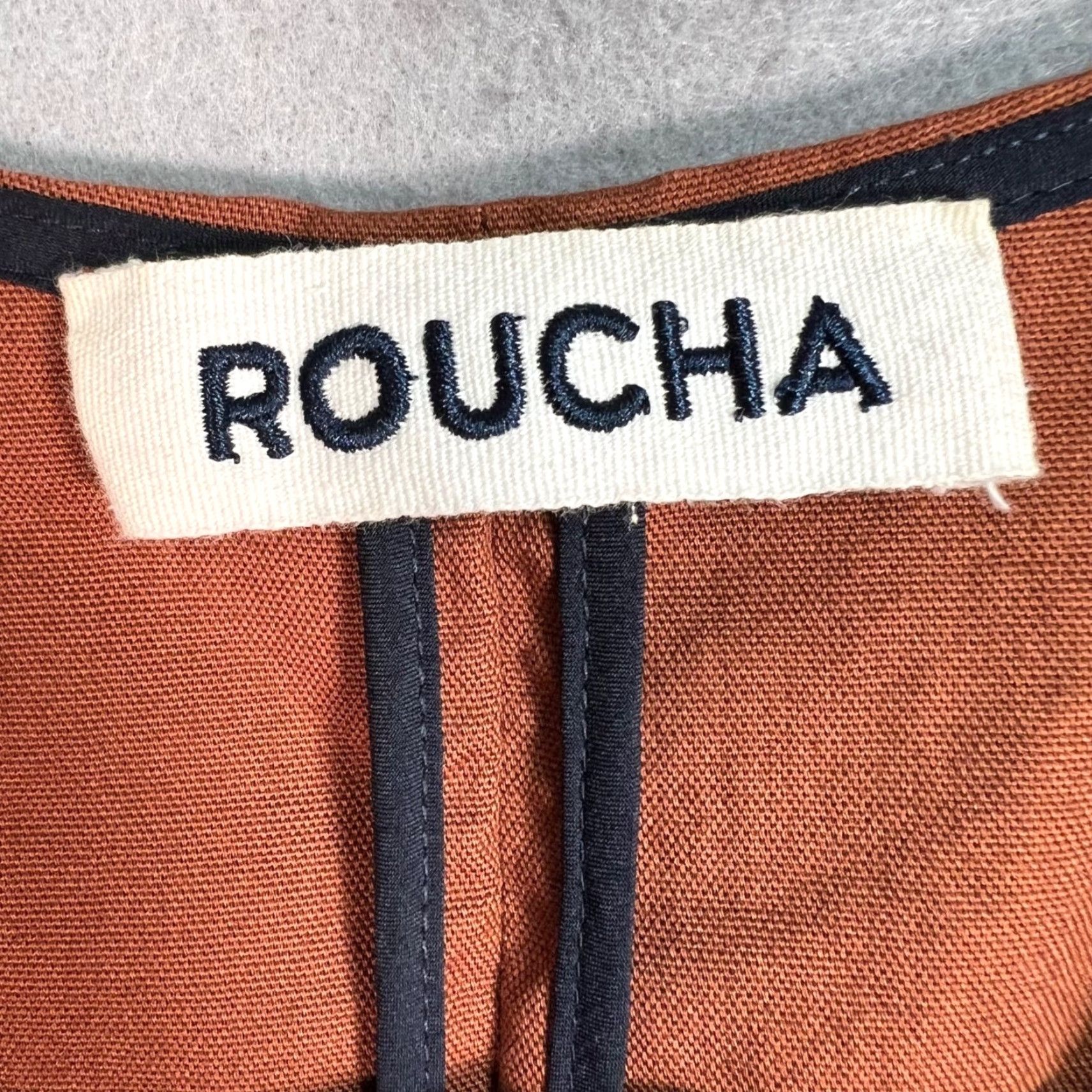Vintage Roucha Jumpsuit Womens Size L Orange Cotton Short Sleeve V-Neck One-Piece Wide-Leg Casual Size 36" / US 14 / IT 50 - 3 Thumbnail