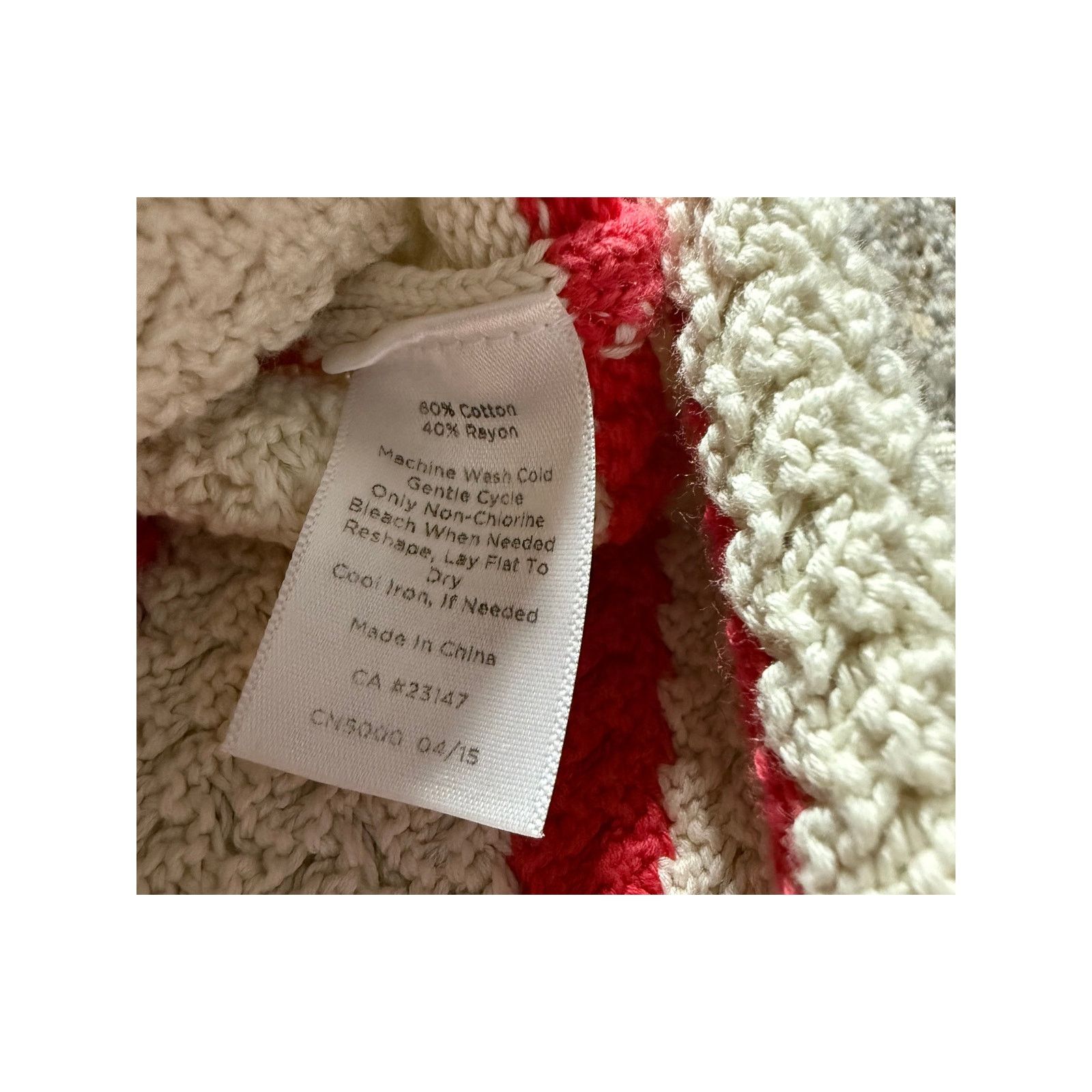 Other Talbots Sweater Cream & Coral Stripe Pullover Size M / US 6-8 / IT 42-44 - 6 Thumbnail