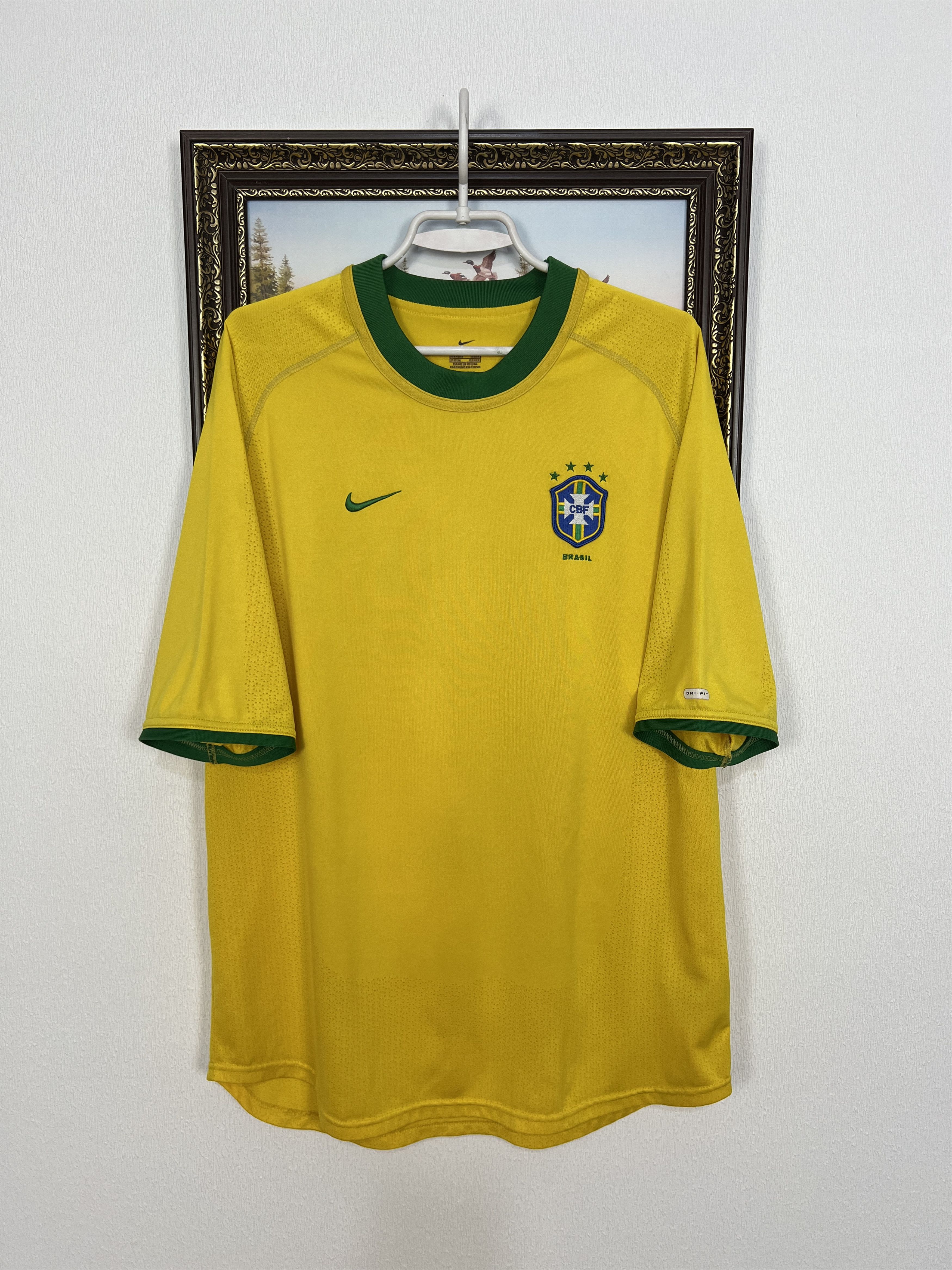 Nike Brazil Home football shirt 2000 Soccer Nike Jersey Trikot Size US L / EU 52-54 / 3 - 1 Thumbnail