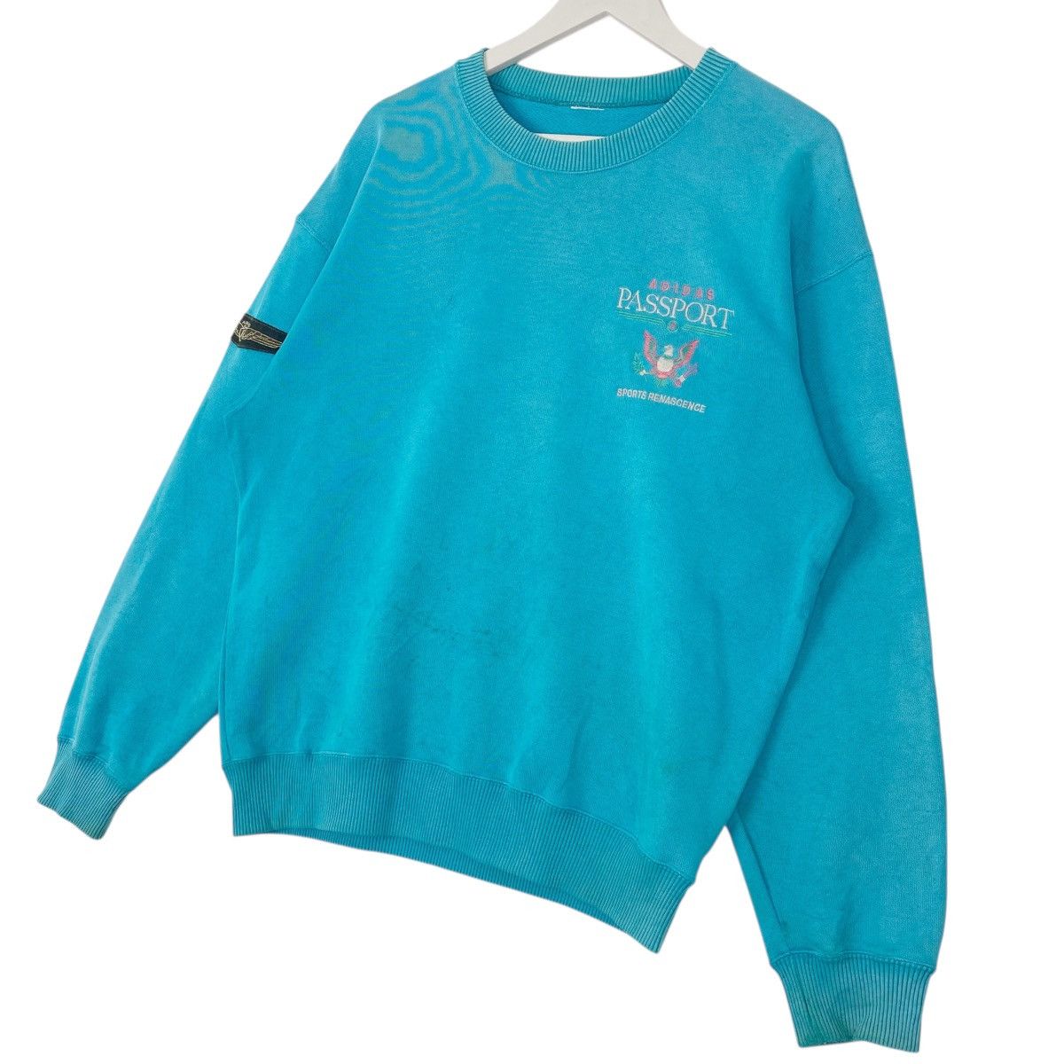 Other Vintage 90s Adidas Passport Sweatshirt Crewneck Blue Size US L / EU 52-54 / 3 - 2 Thumbnail