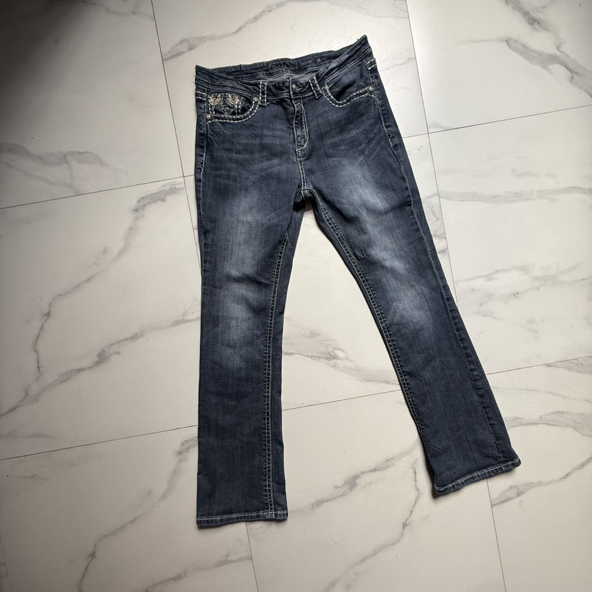 Grace in LA Embroidered Bootcut Jeans Size 33" - 4 Thumbnail