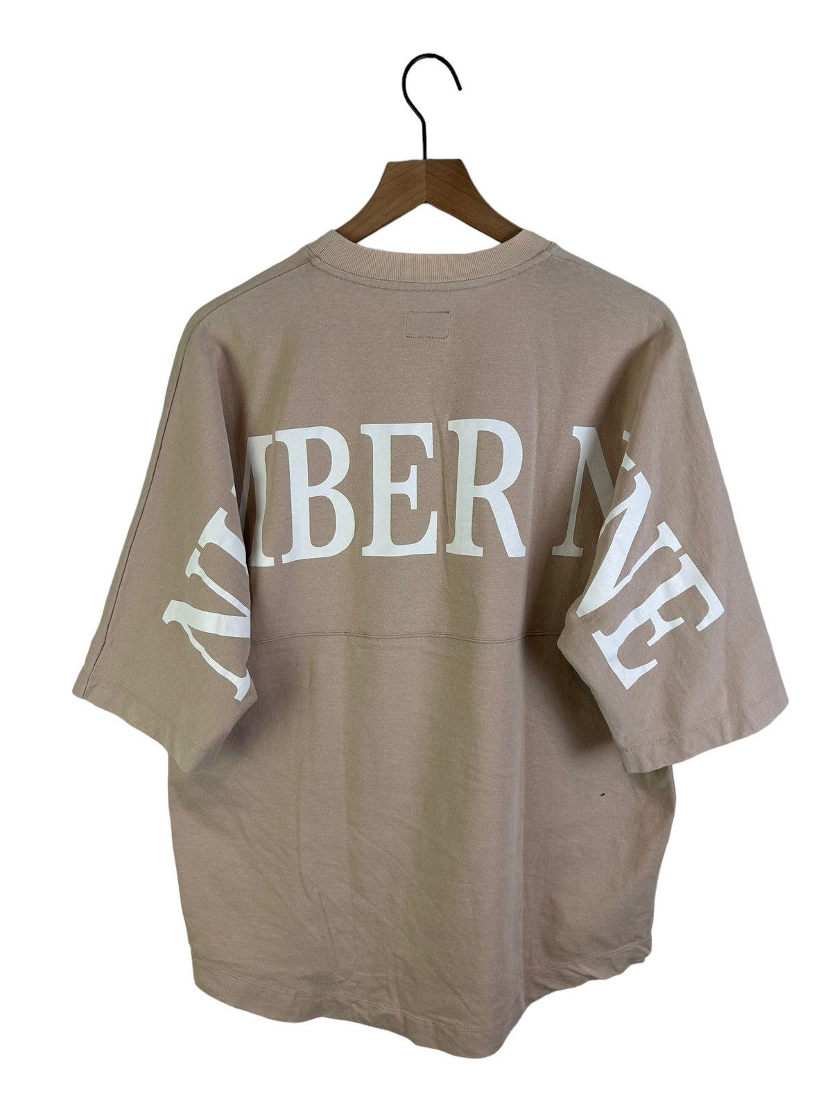 image of Number N Ine Number Nine Big Logo S/s Sweatshirts in Beige, Men's (Size Large)