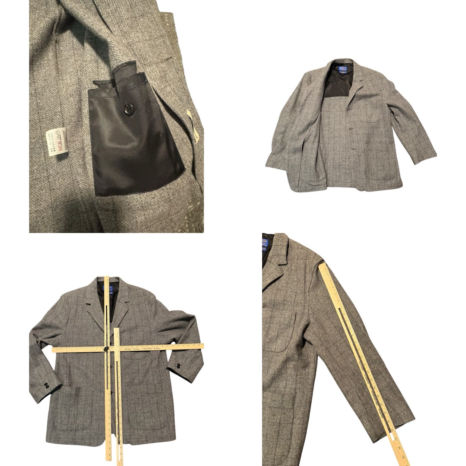 Pendleton VINTAGE Pendleton Heritage Limited Edition Men’s Chore Blazer Gray Plaid Wool XL Size 46R - 9 Thumbnail