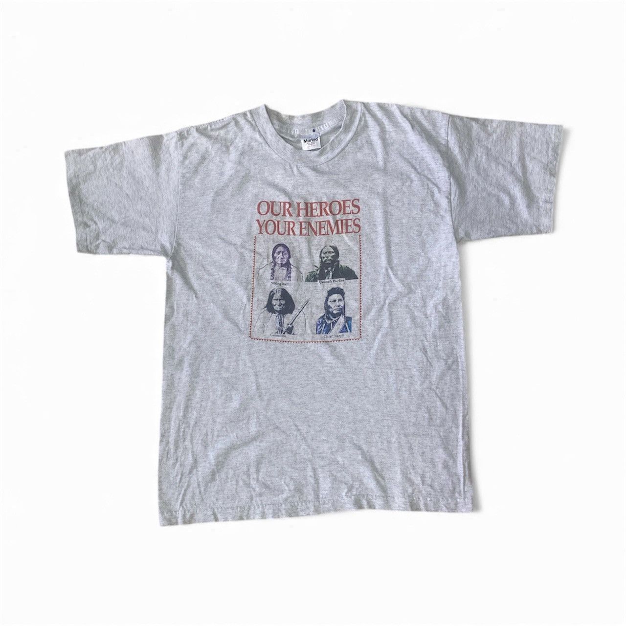 Vintage native american geronimo columbus our heroes shirt