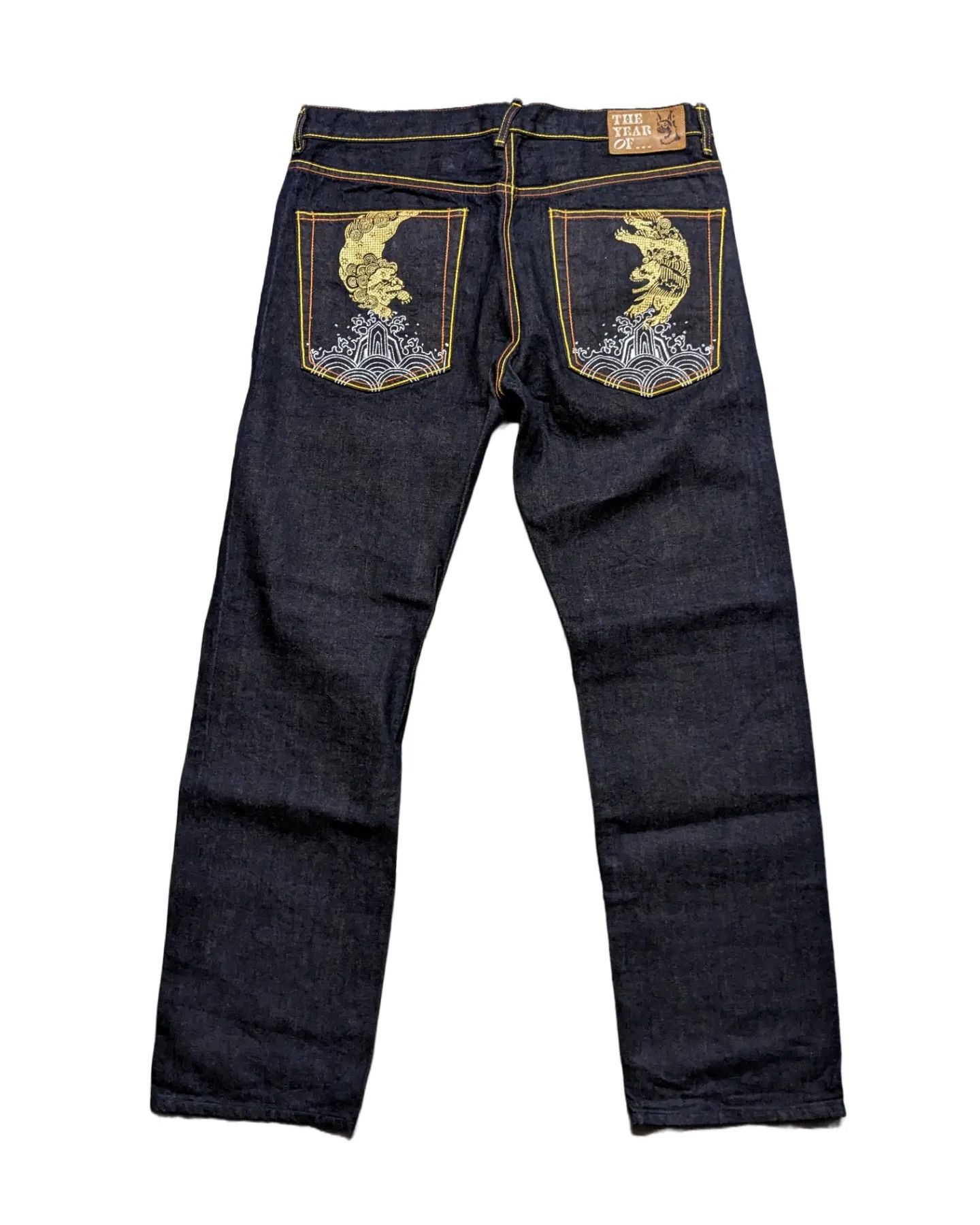 image of The Year Of (Dog) Premium Japanese Selvedged Denim in Black, Men's (Size 36)