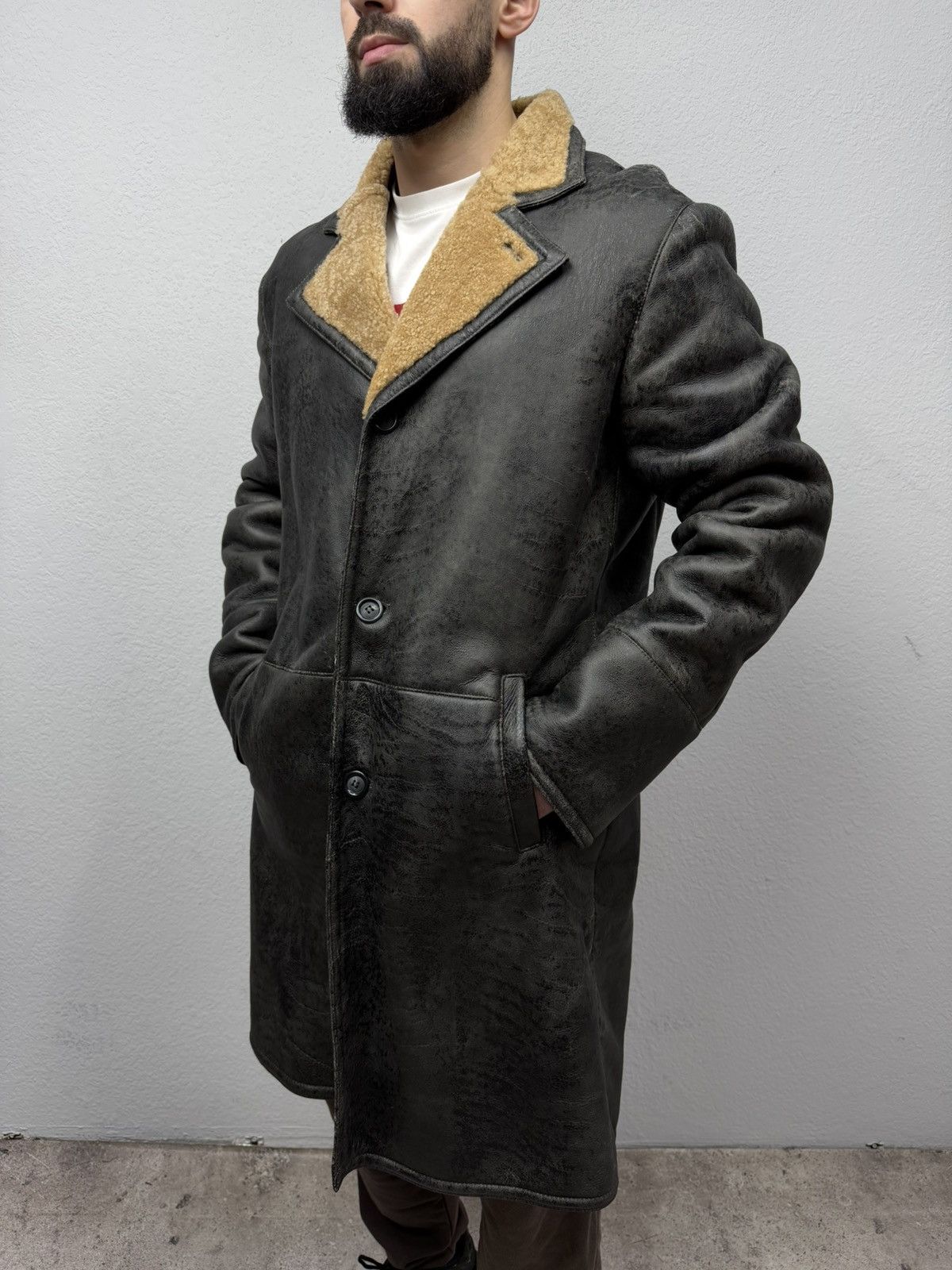 Japanese Brand Rick Owens Style Black Leather Trench Coat 90s Italy Style Size US M / EU 48-50 / 2 - 3 Thumbnail