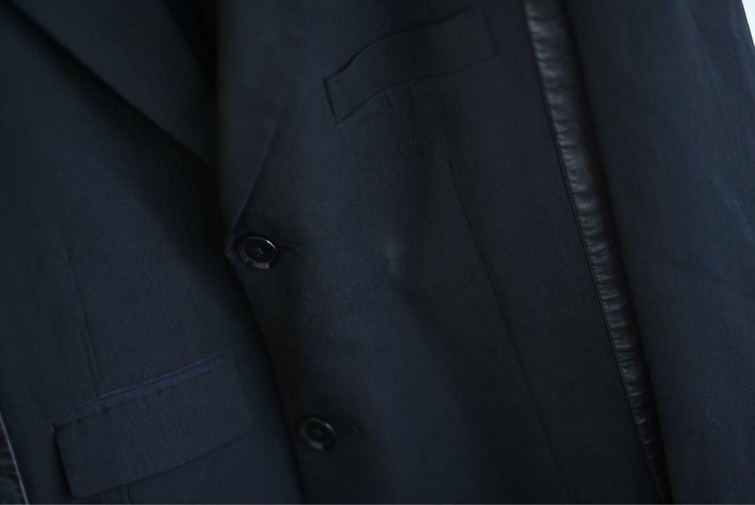 Yohji Yamamoto POUR HOMME 09ss archive Leather switching message jacket Size US XL / EU 56 / 4 - 6 Thumbnail