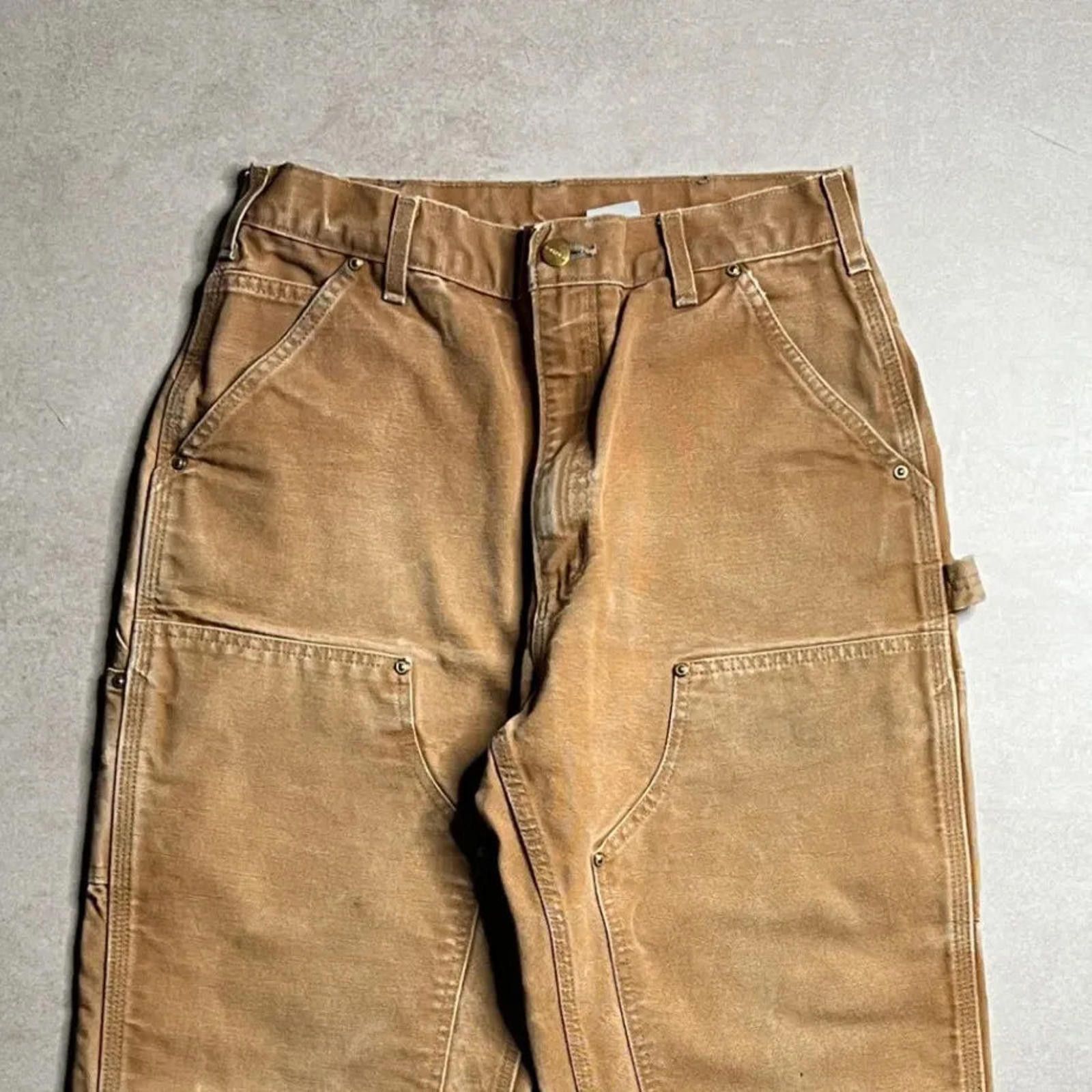 Carhartt Vintage Carhartt Tan Double Knee Pants - 30x32 Size US 30 / EU 46 - 3 Thumbnail