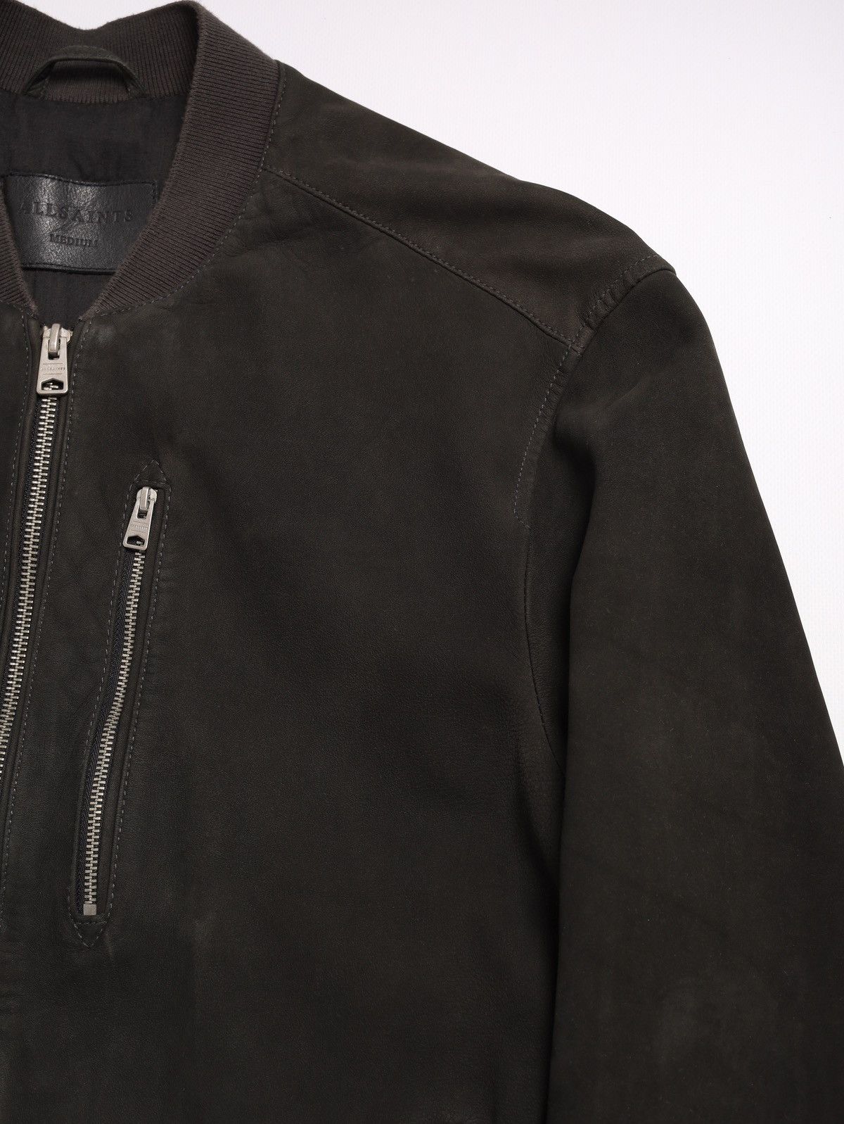 Allsaints Allsaints Suede Sheep Leather Jacket Stones Bomber Dark Gray Size US M / EU 48-50 / 2 - 9 Thumbnail