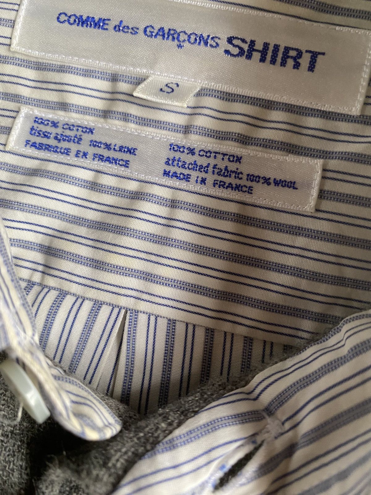 Comme des Garcons SHIRT Vintage 90’s Front Laine Wool Stripe Oversize Shirt Size US S / EU 44-46 / 1 - 4 Thumbnail