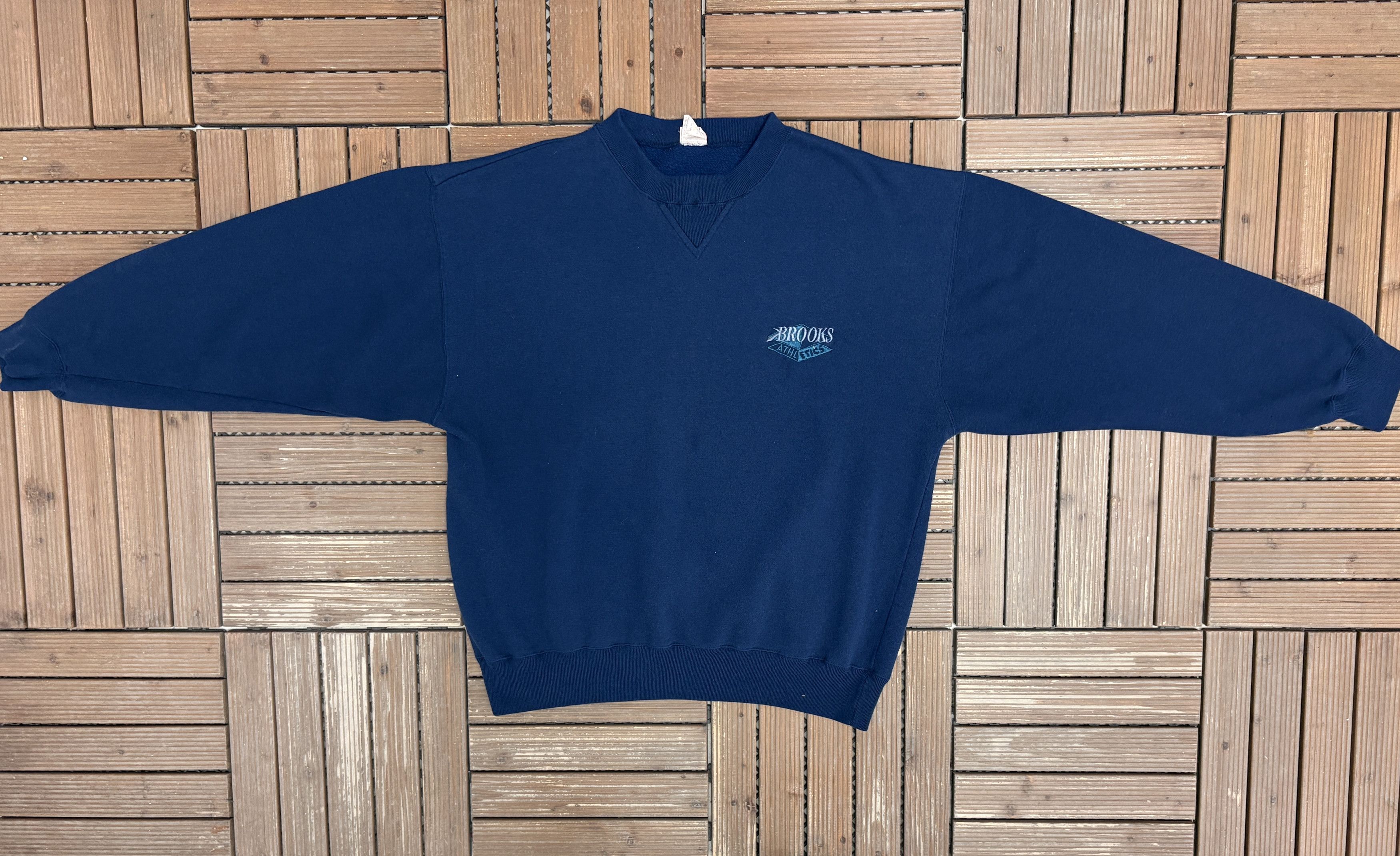 Brooks Brooks Athletics Vintage Blue Crewneck Sweater Size US L / EU 52-54 / 3 - 5 Thumbnail