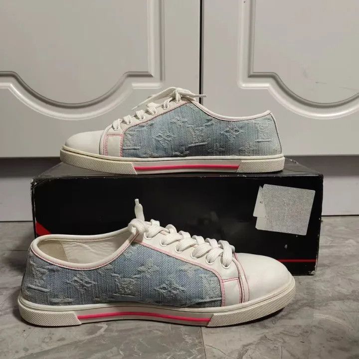 Louis Vuitton Louis Vuitton Denim Low-Top Sneakers -2508 Size US 5.5 / EU 38 - 7 Thumbnail