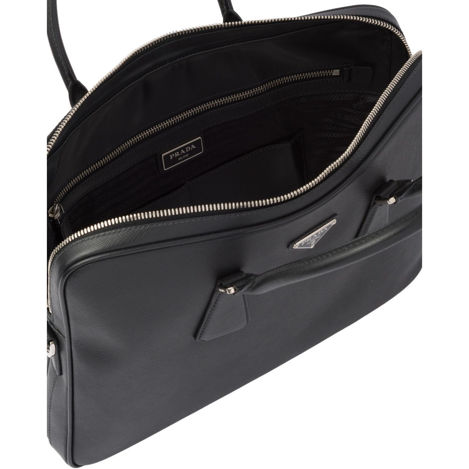 Prada PRADA $4400 Black Saffiano Leather Work Bag New And Authenti Size ONE SIZE - 4 Thumbnail