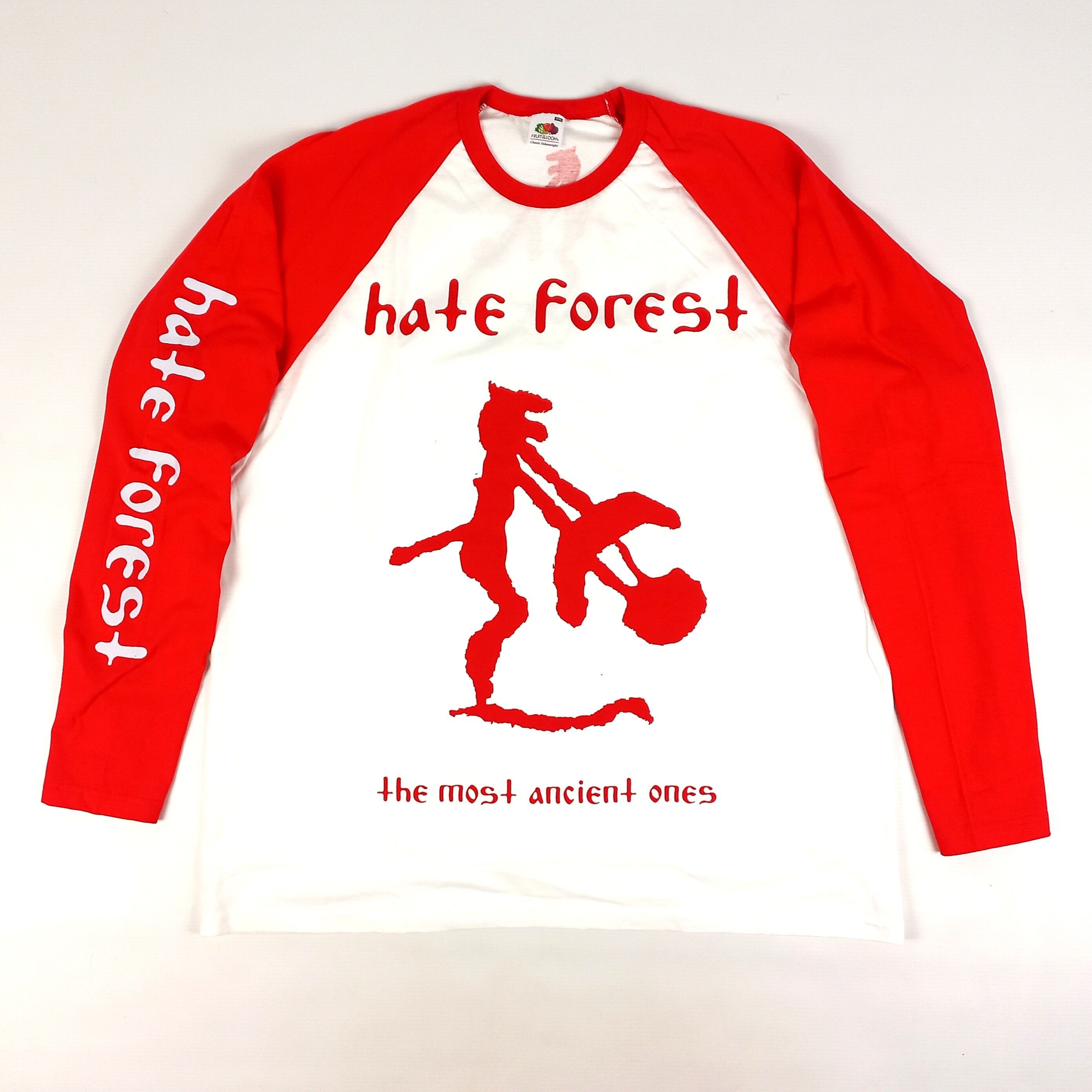 Pre-owned Band Tees X Rock Band Hate Forest Longsleeve Jersey T-shirt In Red White