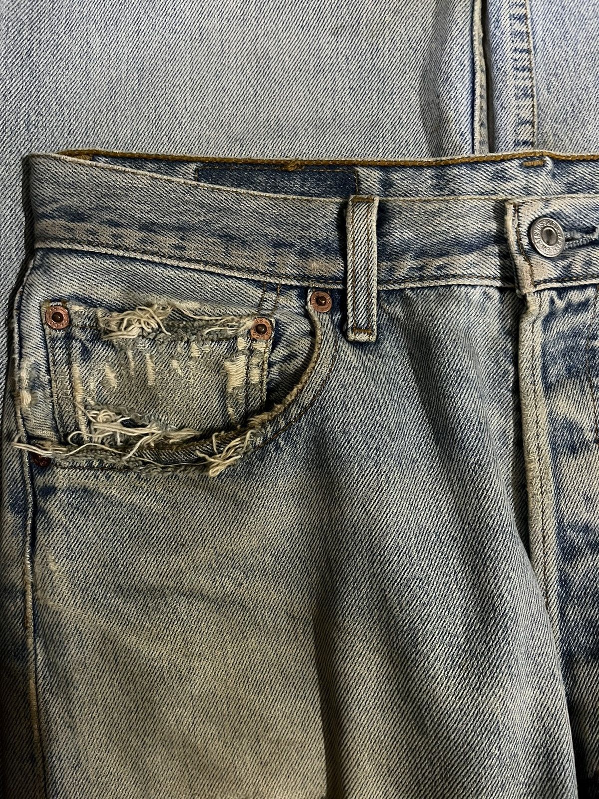 Levi's Vintage Levi’s 501 Destroy Dirty Mud Washed Distressed Jeans Size US 31 - 10 Thumbnail