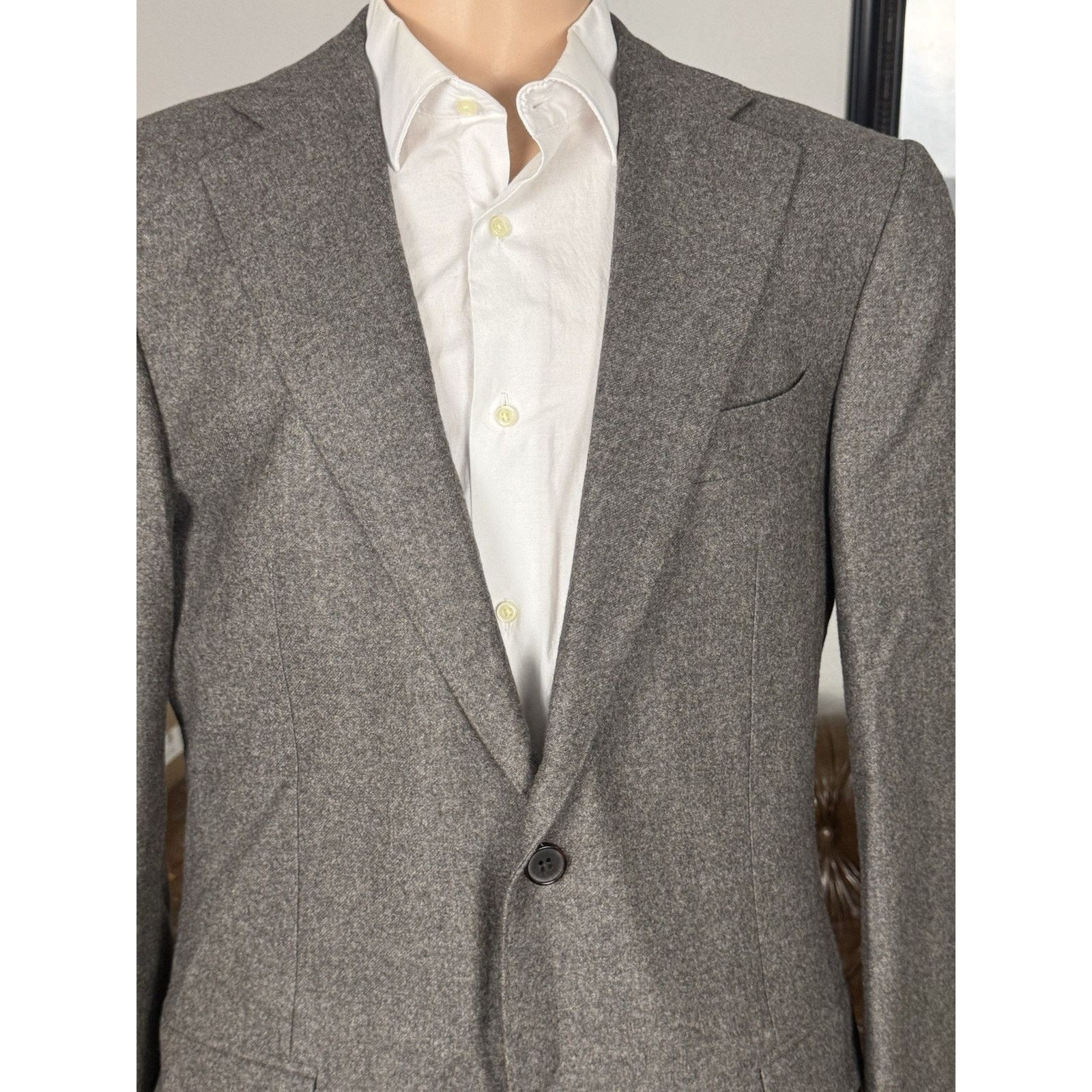 Suitsupply Suitsupply Brown VBC Flannel Sport Jacket Lazio Slim 44 US Size 44R - 3 Thumbnail