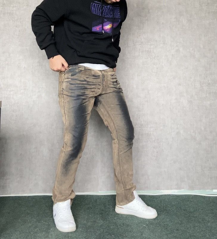 If Six Was Nine × Japanese Brand Vintage Y2K Faded Waxed Jeans Size US 34 / EU 50 - 4 Thumbnail