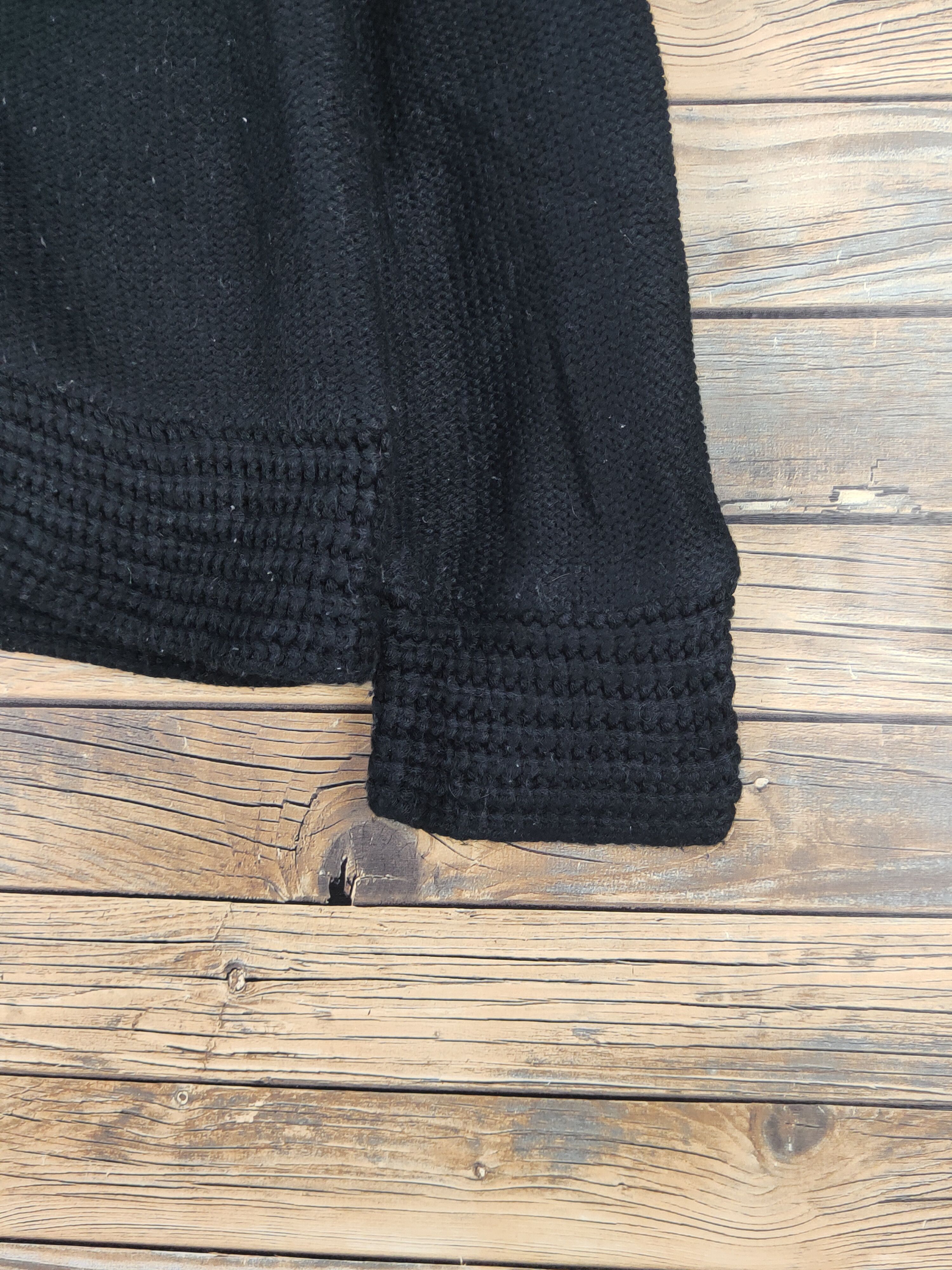 Japanese Brand B.K.M.S Black Knitwear Cardigan #W1509 Size M / US 6-8 / IT 42-44 - 6 Thumbnail