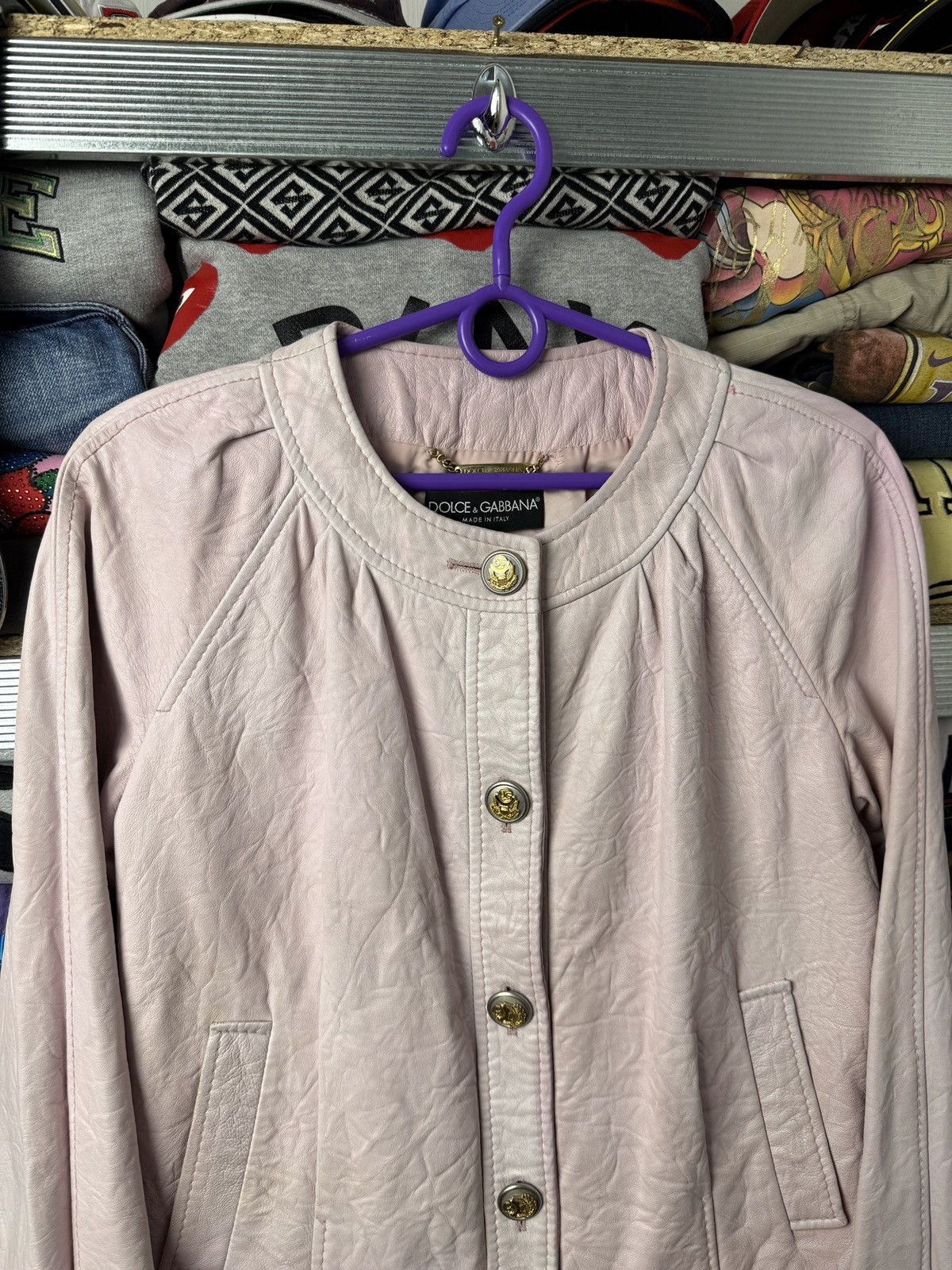 Dolce & Gabbana Dolce & Gabbana Leather Pink Opium Jacket Size S / US 4 / IT 40 - 3 Thumbnail