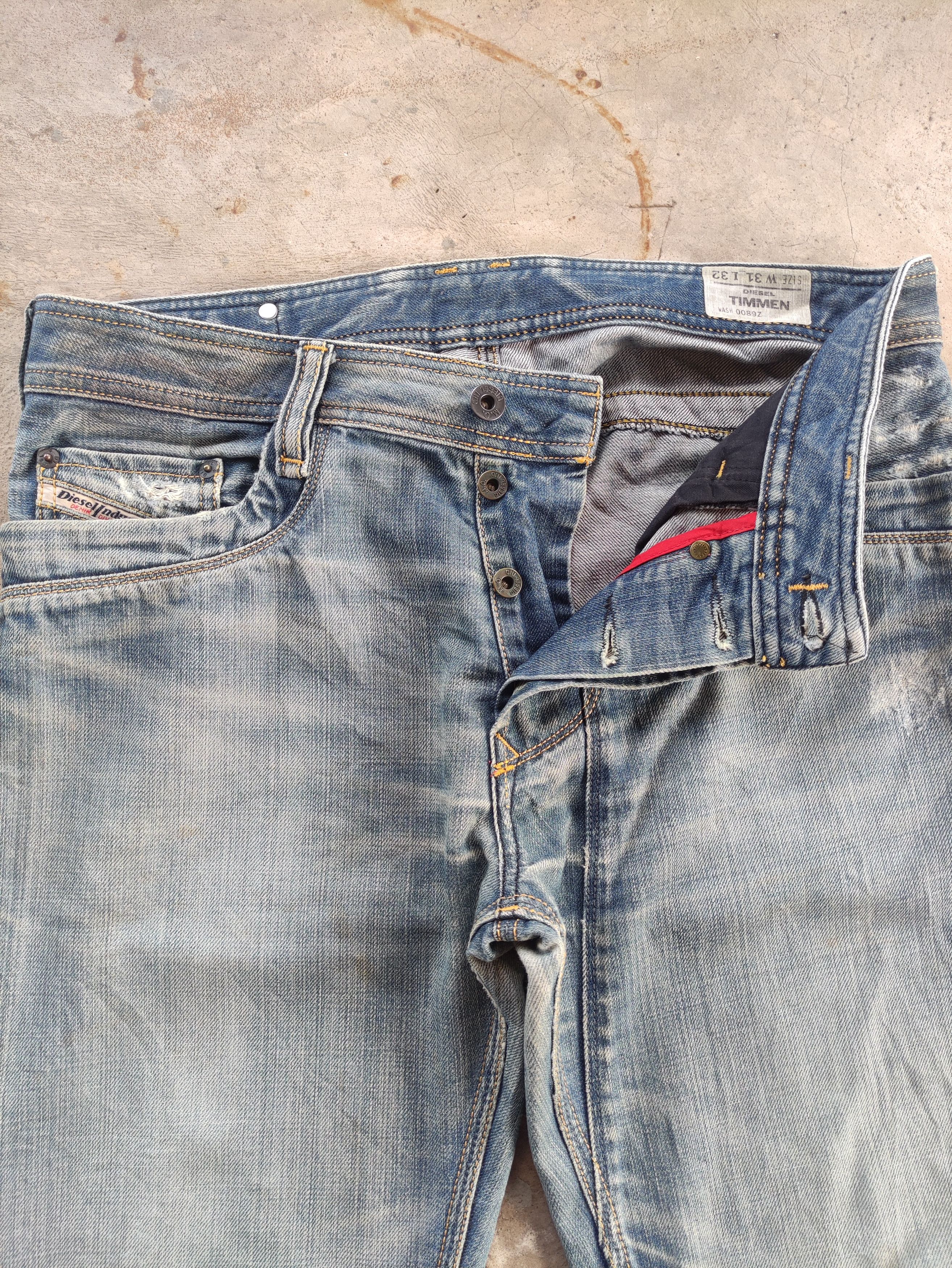 Diesel Vintage Diesel Timmen Button Jean Distressed Faded Size US 33 - 6 Thumbnail
