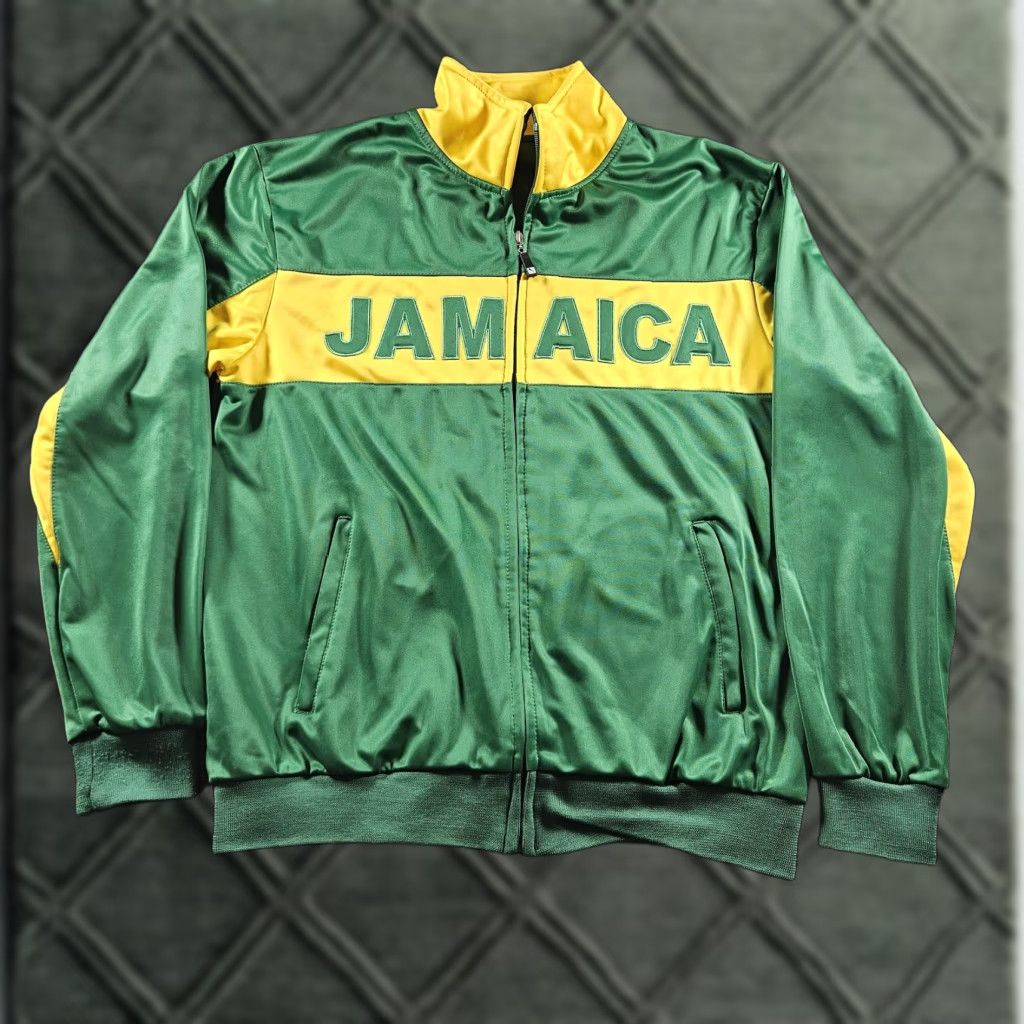 Puma PUMA Jacket Mens L Green Jamaica Track Full Zip Colorblock Polyester Size US L / EU 52-54 / 3 - 1 Thumbnail