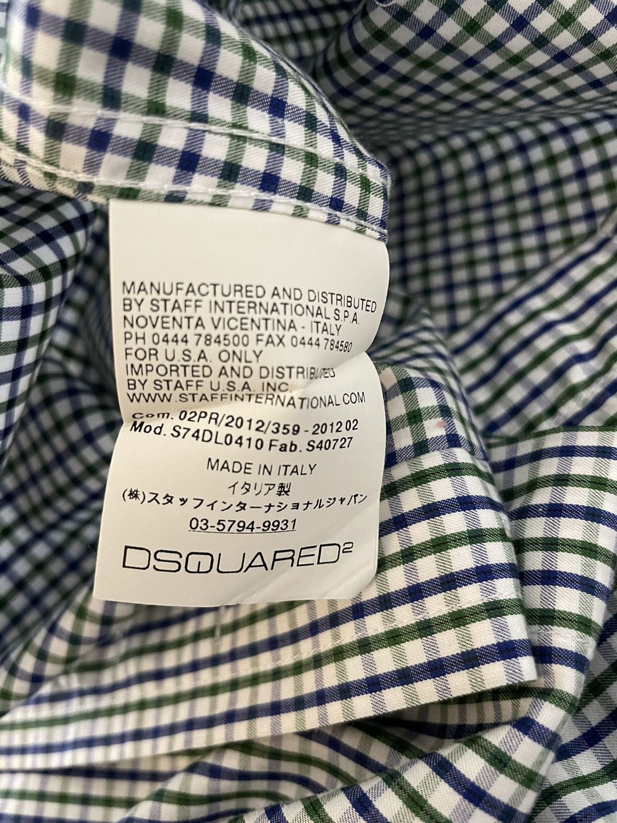Small Check Print Spread Collar Shirt