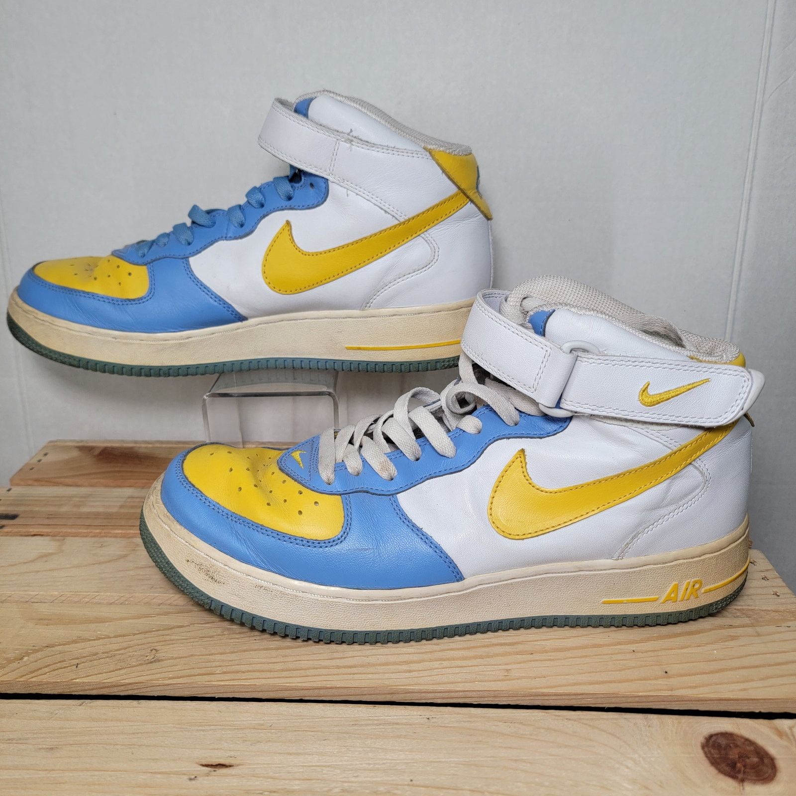 Nike Nike Air Force One Mid Legend Blue Maize Hi-Top - Size 10.5 Size US 10.5 / EU 43-44 - 1 Thumbnail