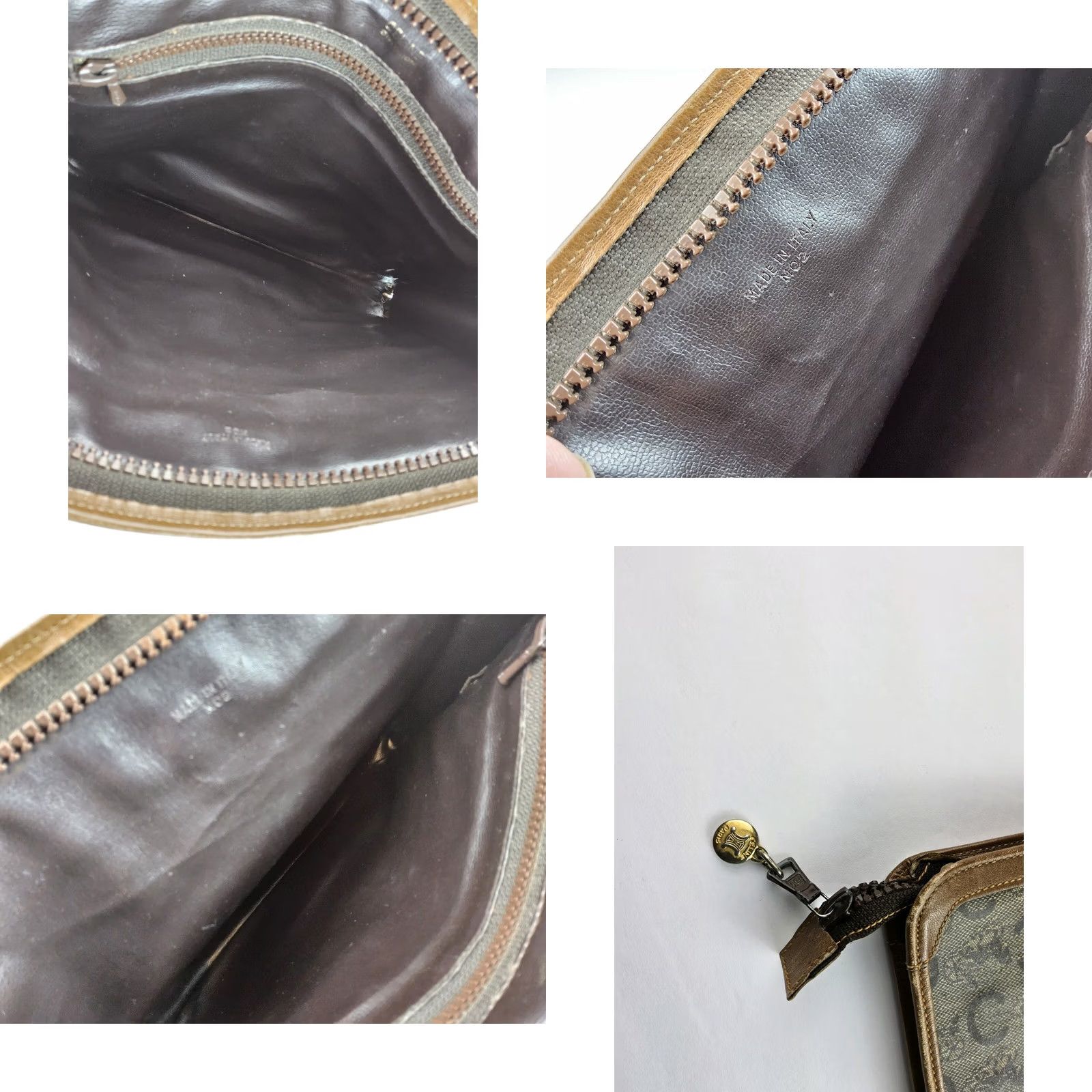 Celine VINTAGE CELINE Diffusion Signature Pouch Clutch Purse Bag Womens Brown Paris PVC Size ONE SIZE - 8 Thumbnail