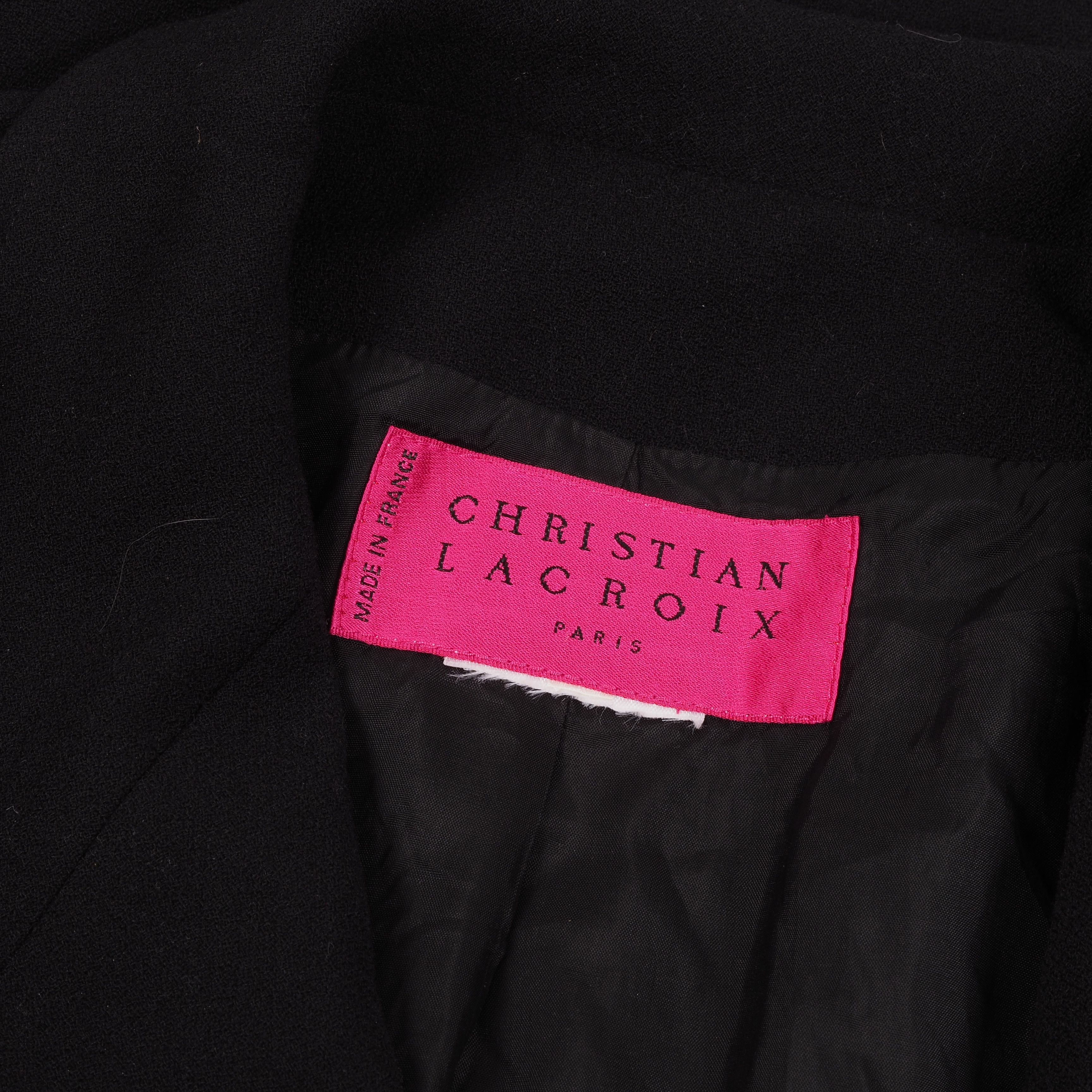 Christian Lacroix × Vintage Christian Lacroix Vintage 90s Black Tailored Blazer Jacket Size M / US 6-8 / IT 42-44 - 5 Thumbnail