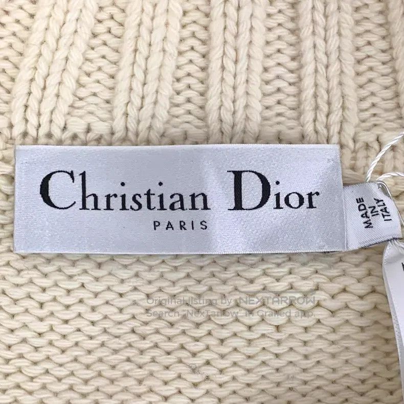 Dior Dior Color-blocked striped horn buckle wool navy collar lo Size XXS / US 00 / IT 34 - 6 Thumbnail