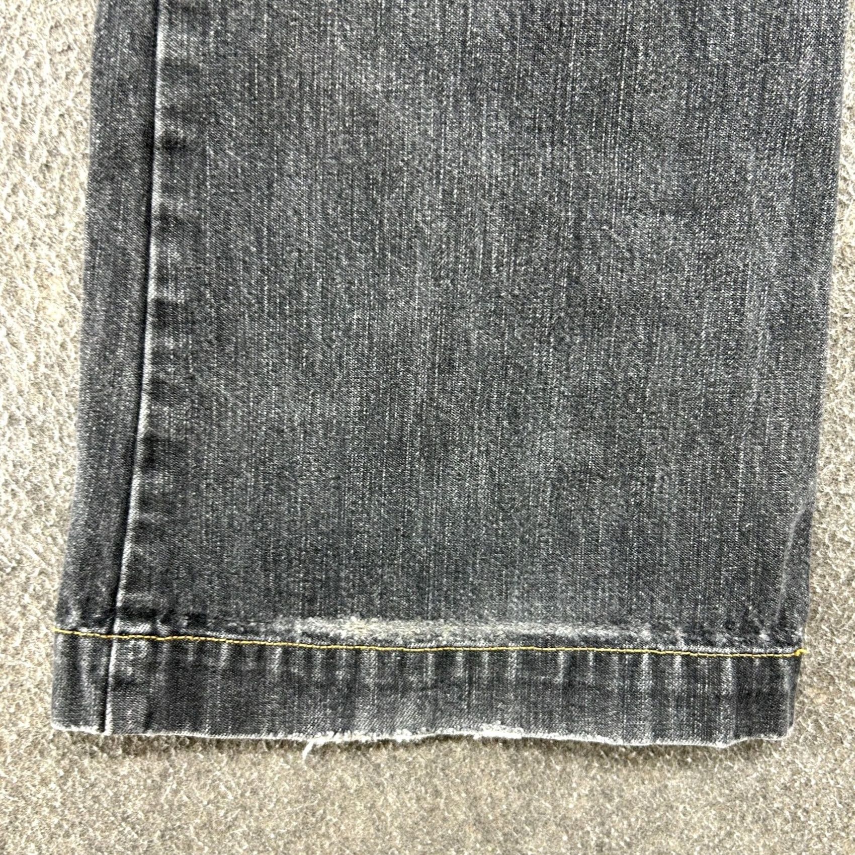 Gap VINTAGE Gap Jeans Womens 8 Black Flare Long Lean Stretch Cotton Distressed Y2K Denim 5-Pocket Regular Inseam 33in Slimming Retro 90s Size 30" / US 8 / IT 44 - 4 Thumbnail