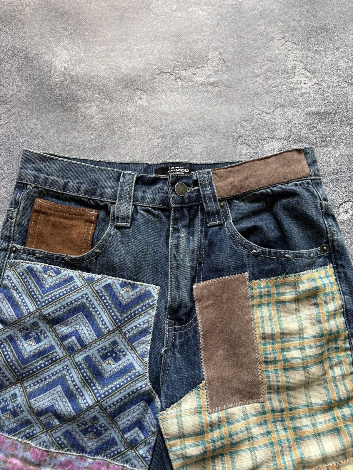 Jaded London Crazy Jaded London Patchwork Y2K Japanese Bootcut Jeans Rare Size US 28 / EU 44 - 6 Thumbnail
