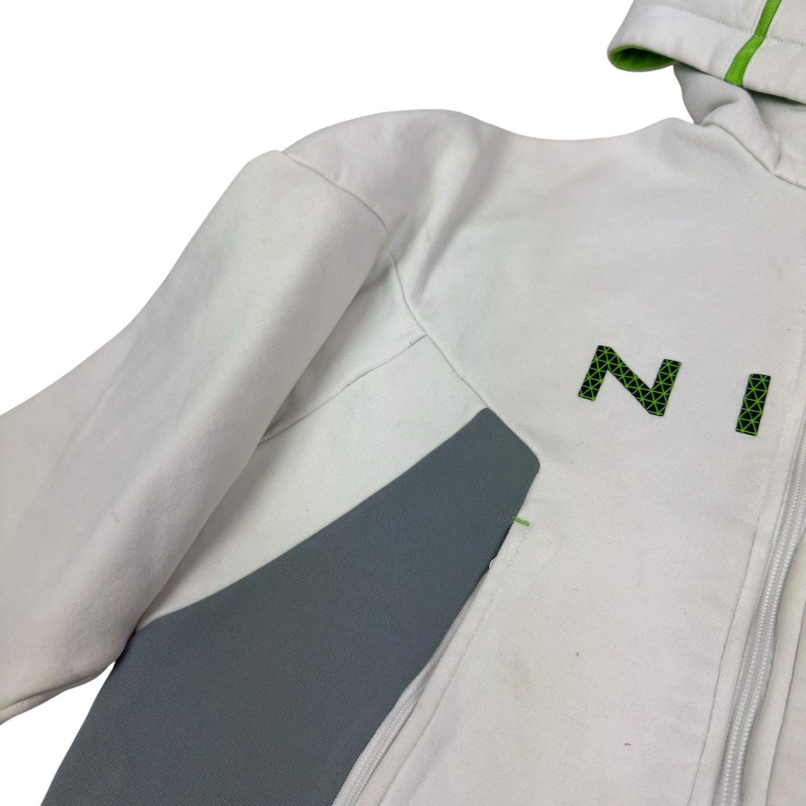 Nike Nike Gray Spellout Fleece Lined Full Zip Jacket Size US XXS / EU 40 - 3 Thumbnail