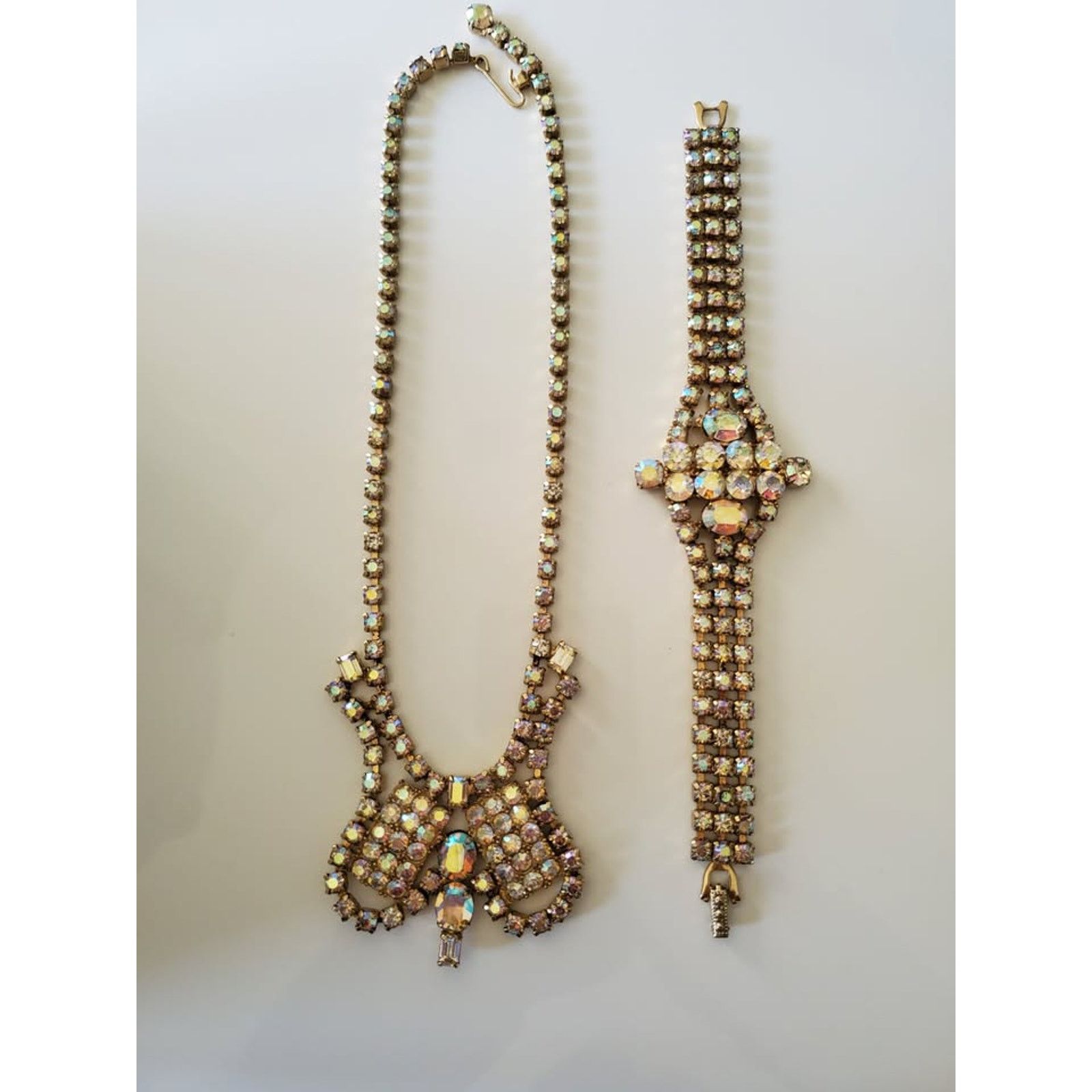 Other Stunning Vintage AB Rhinestone Bib Choker with Bracelet Size ONE SIZE - 3 Thumbnail